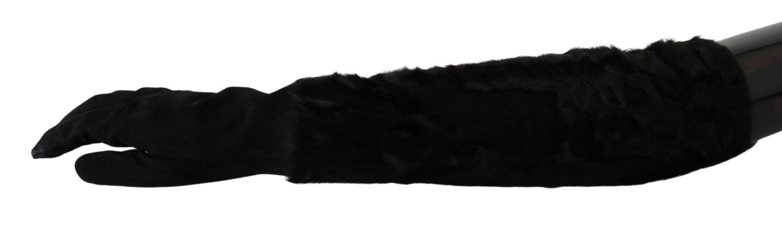 Dolce &amp; Gabbana черни велурени ръкавици с ръкавица с дължина до лакътя