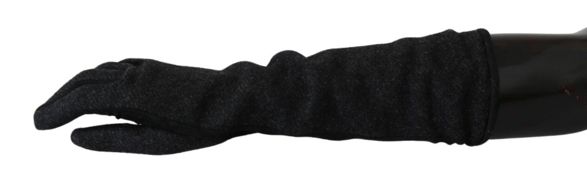 Вълнени ръкавици Dolce &amp; Gabbana Black Grey със средна дължина на ръцете