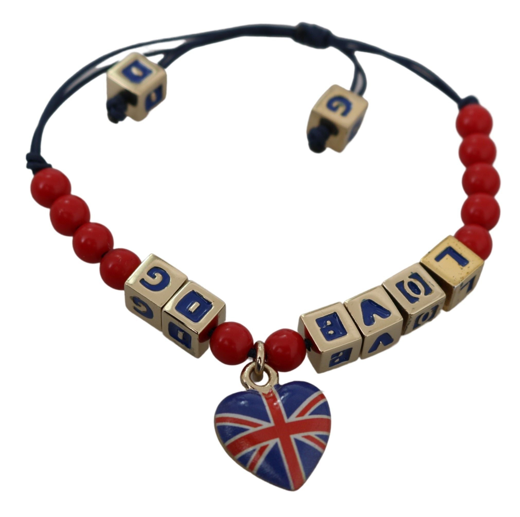 Гривна Dolce &amp; Gabbana с червени сини мъниста DG LOVES LONDON Flag