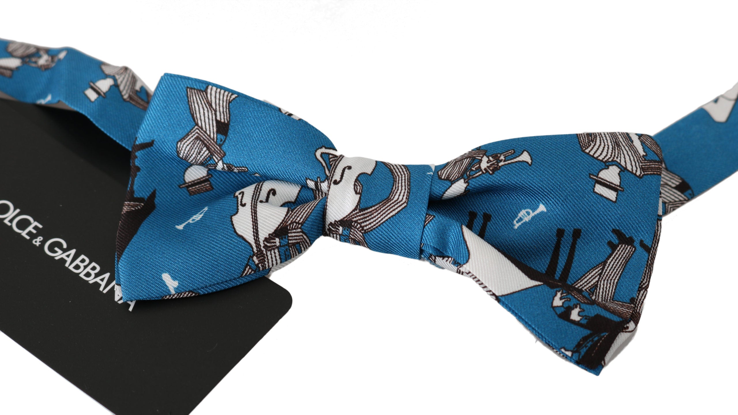 Мъжка папийонка Dolce &amp; Gabbana Blue Jazz Club Silk Adjustable Neck Papillon