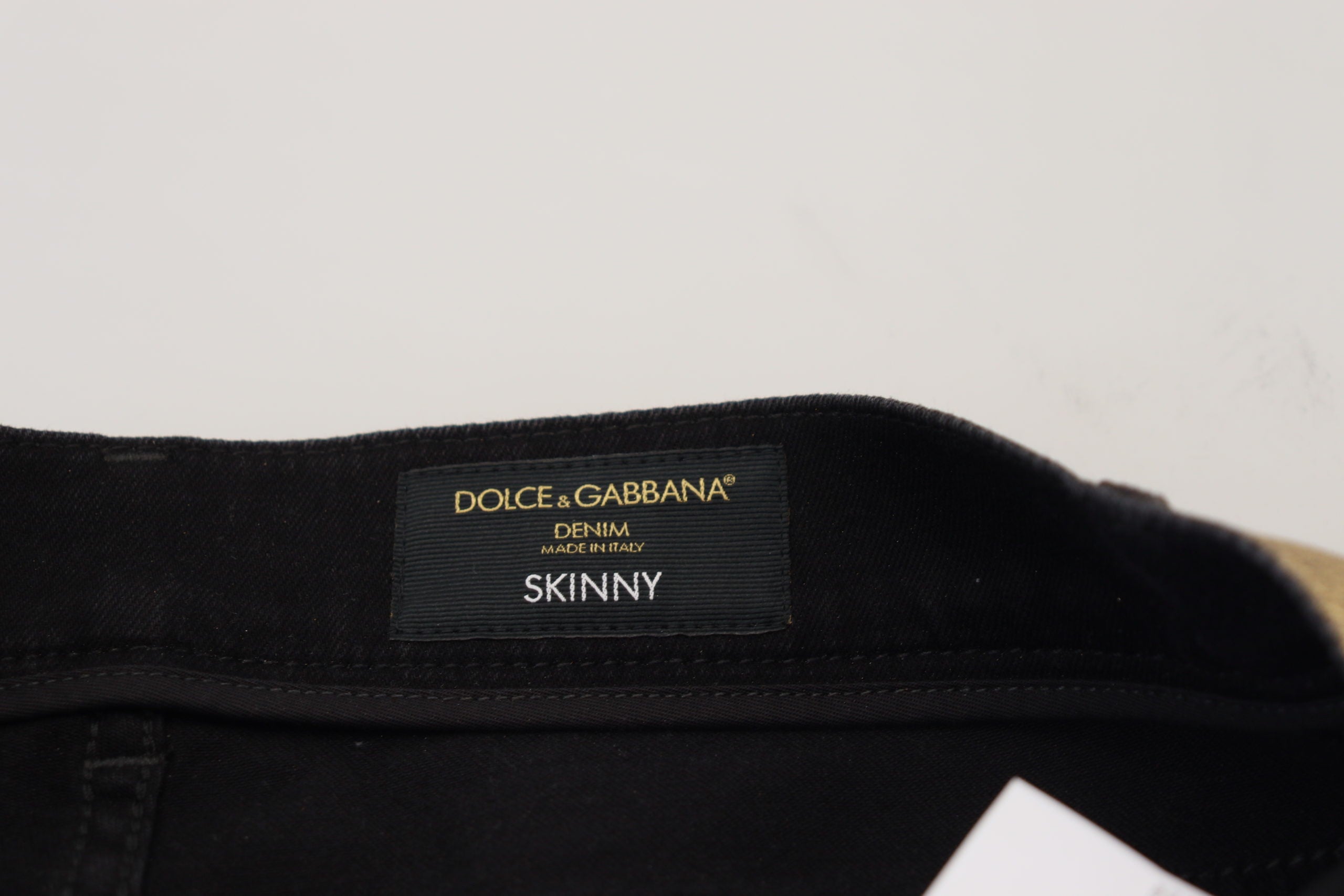 Dolce &amp; Gabbana Златни памучни тесни дънки за мъже