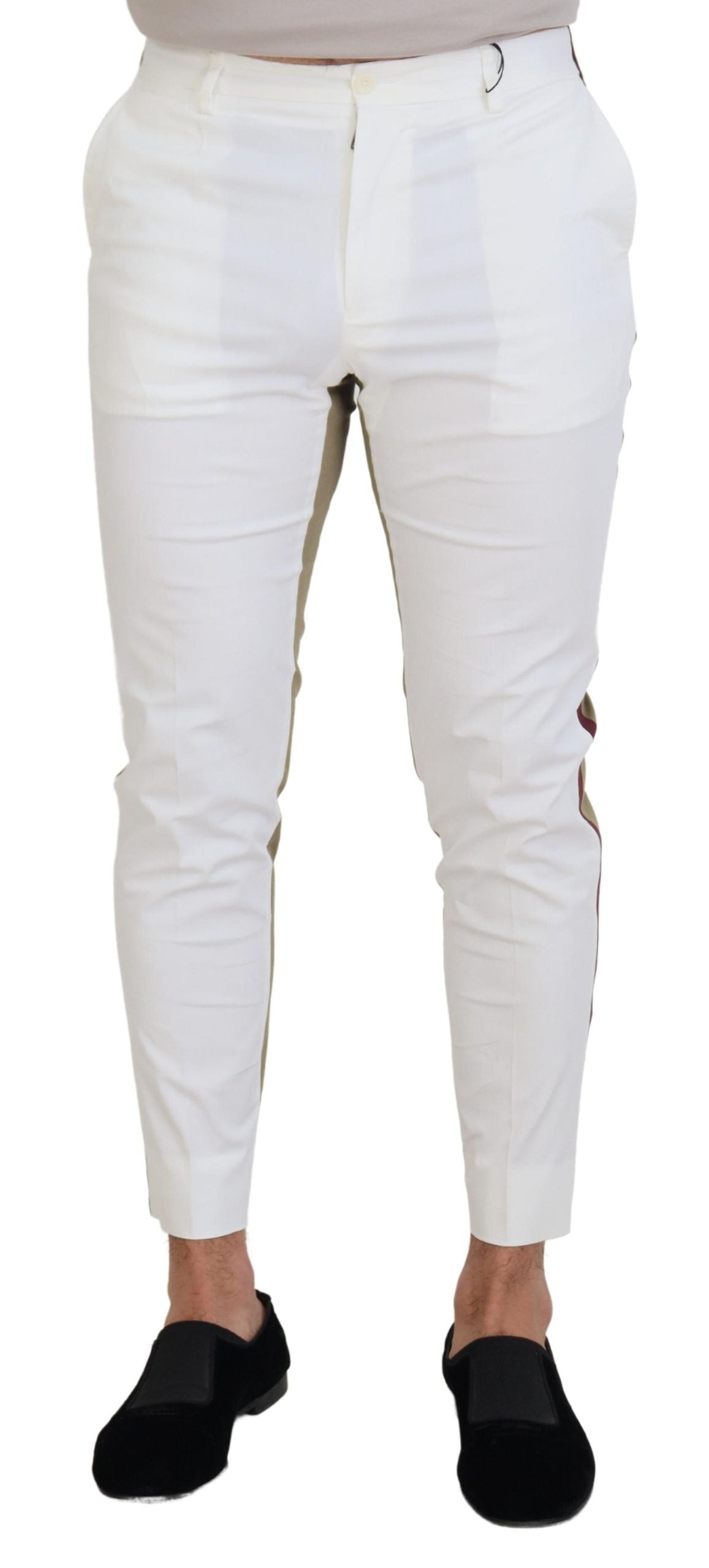 Dolce &amp; Gabbana Бели кафяви тесни чино панталони