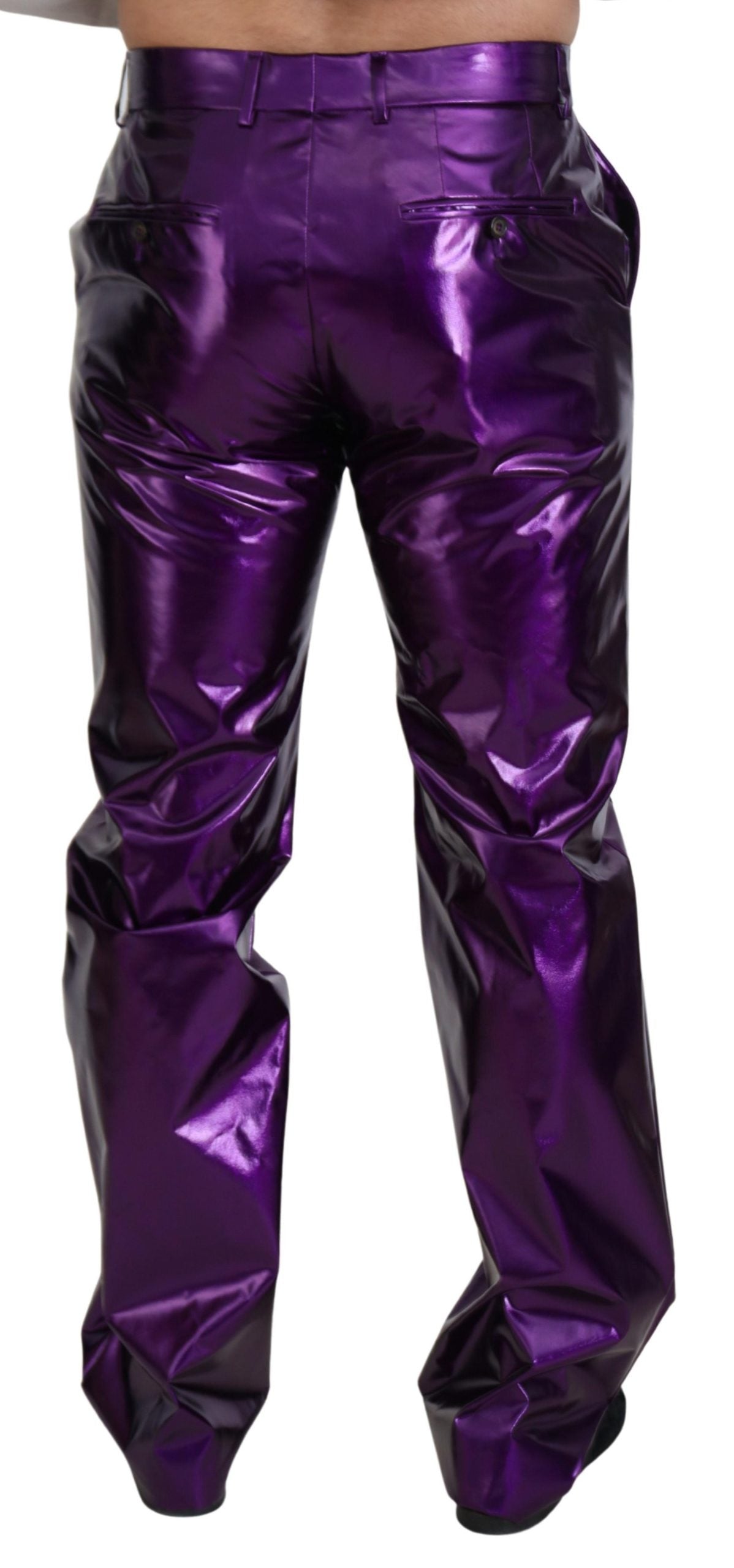 Dolce &amp; Gabbana Purple блестящи мъжки ежедневни панталони