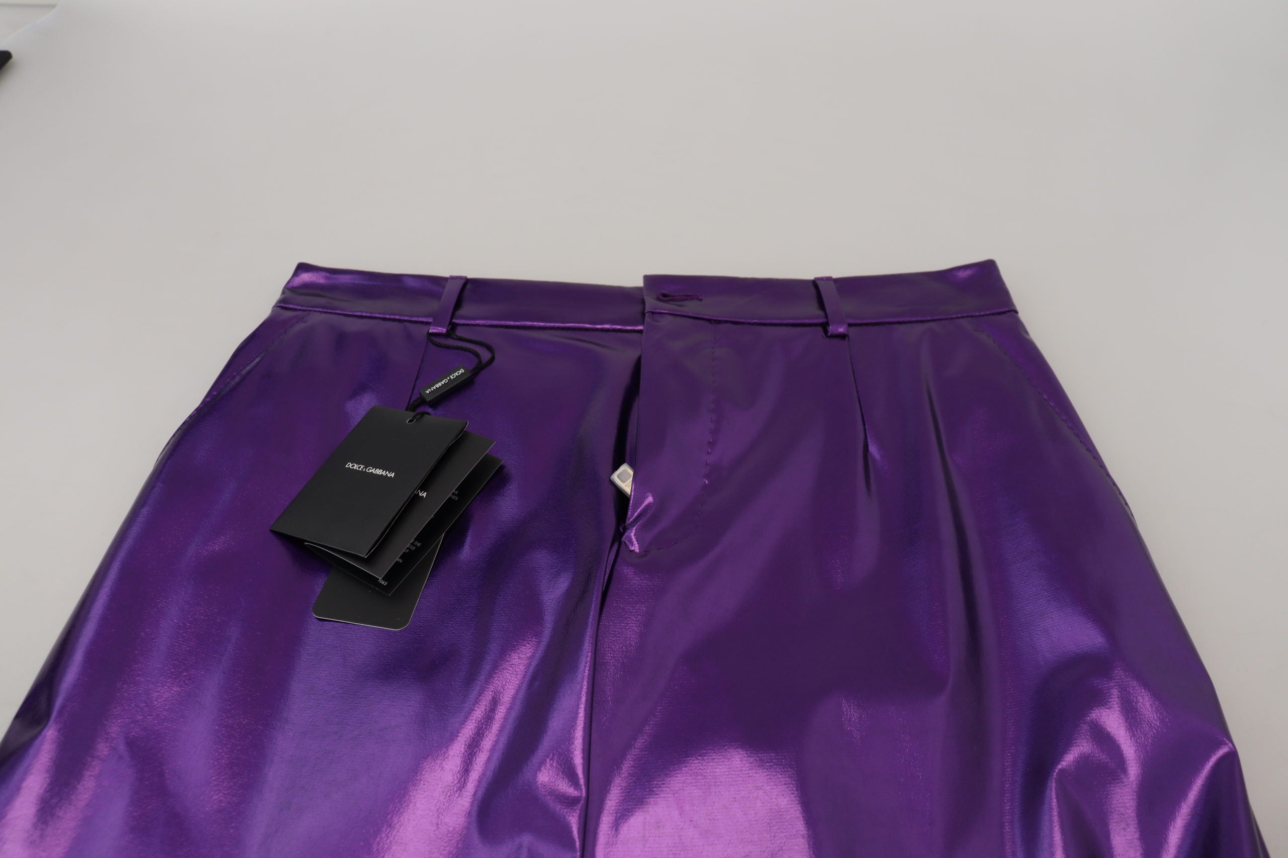 Dolce &amp; Gabbana Purple блестящи мъжки ежедневни панталони