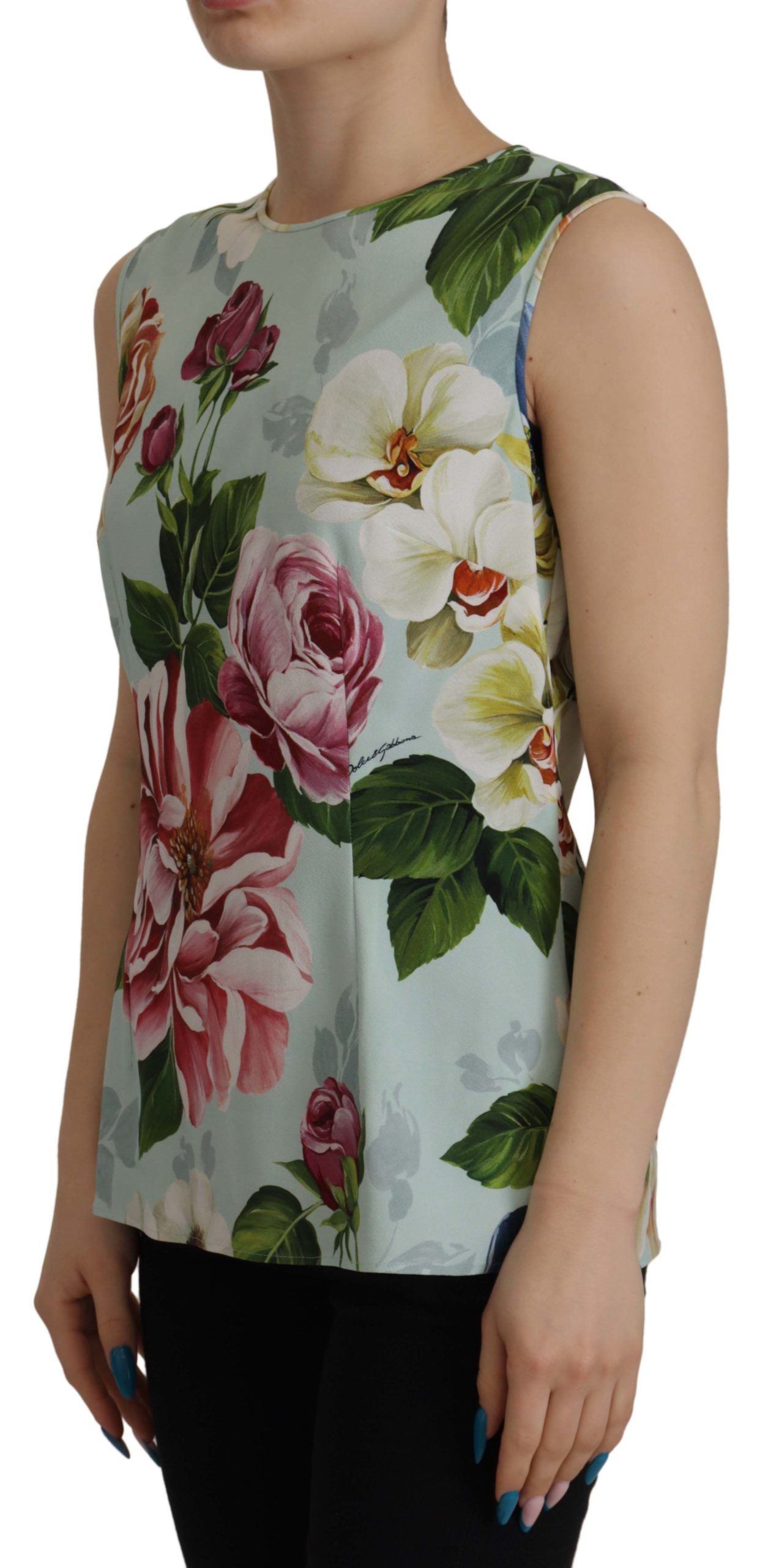 Dolce &amp; Gabbana Ежедневен потник без ръкави с щампа на рози и тропически горнище