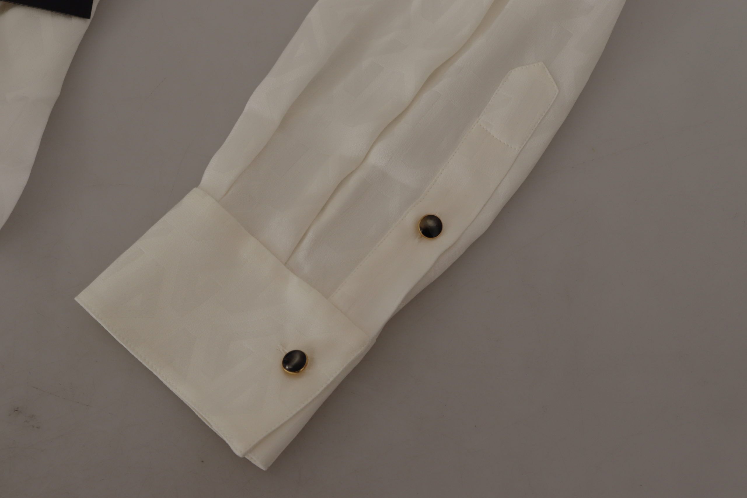 Dolce &amp; Gabbana бяла блуза с дълги ръкави и яка