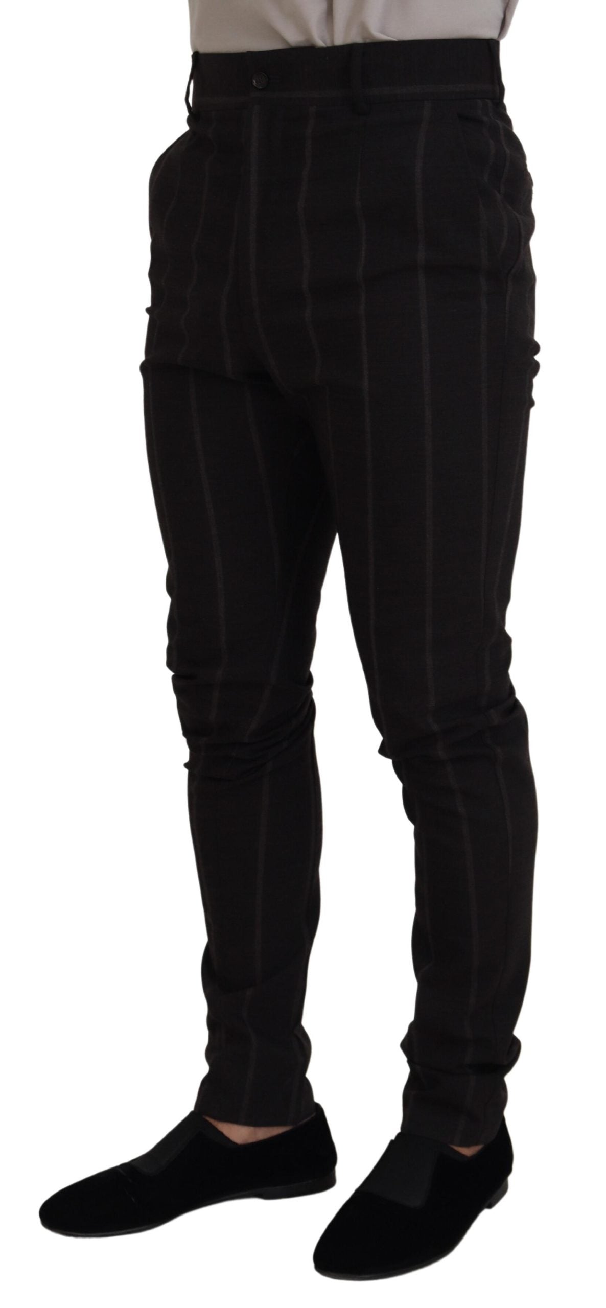 Dolce & Gabbana Elegant Black Striped Chino Pants