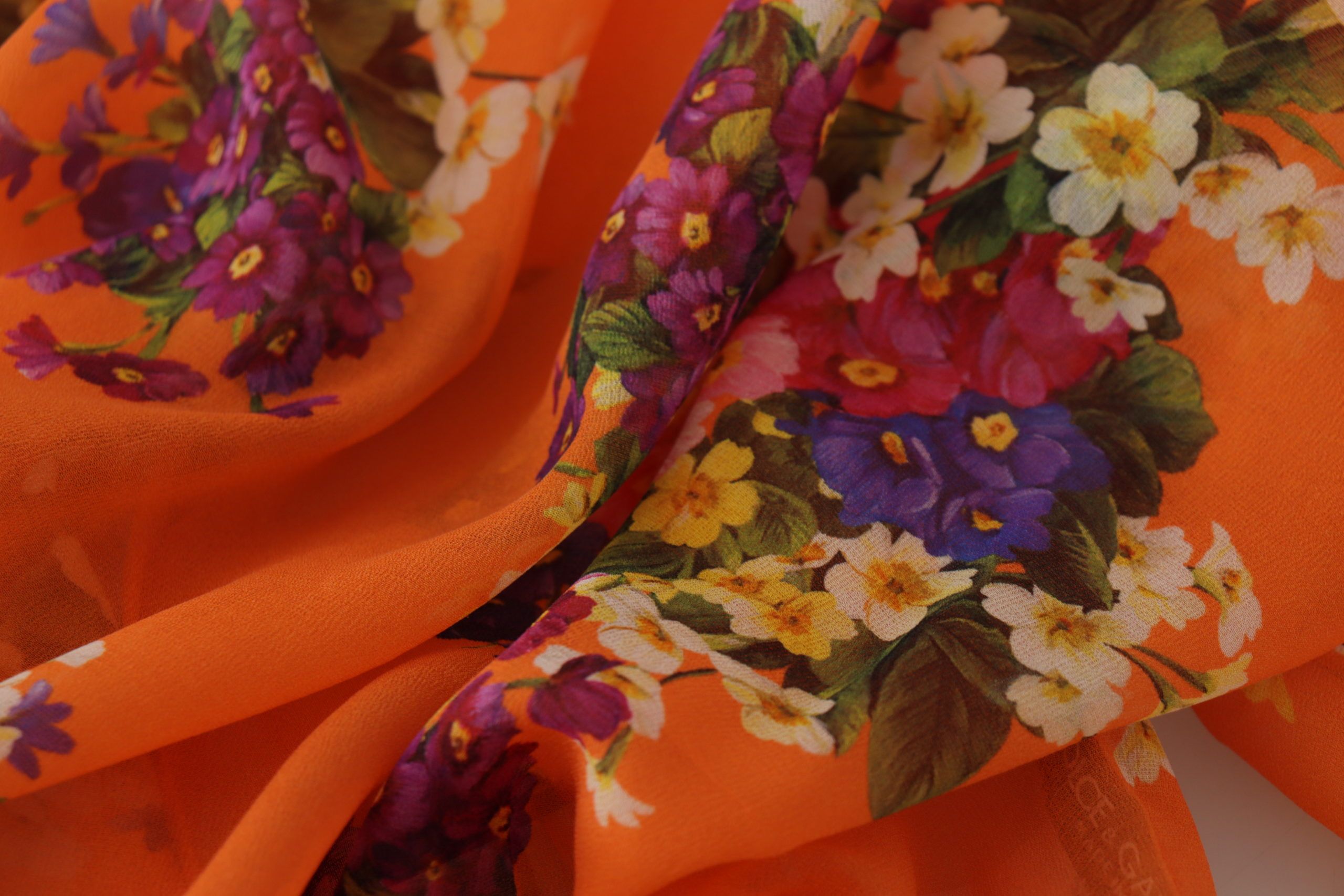 Оранжева блуза с дълъг ръкав с флорален принт Dolce &amp; Gabbana