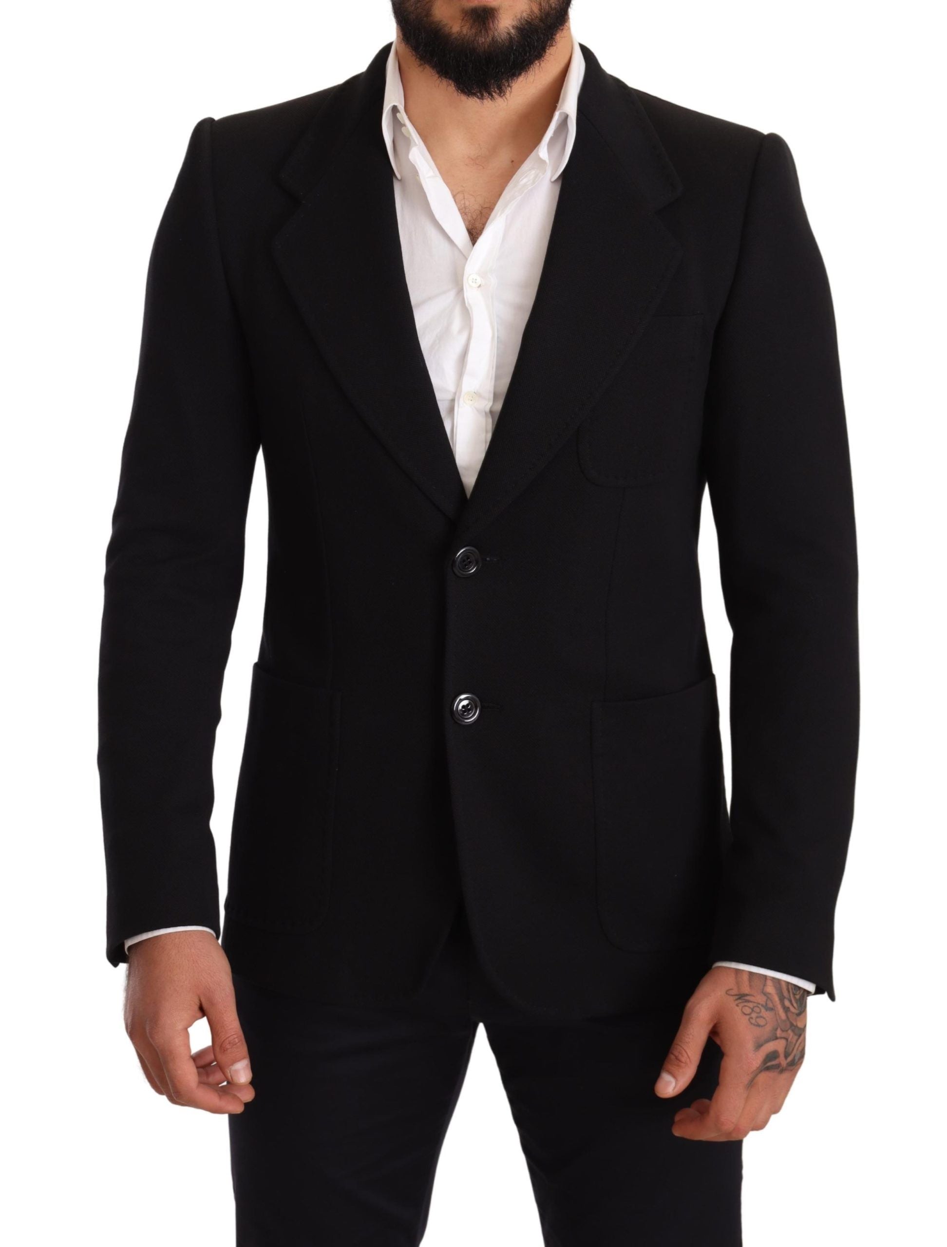 Dolce &amp; Gabbana черно памучно прилепнало яке с яке и блейзер