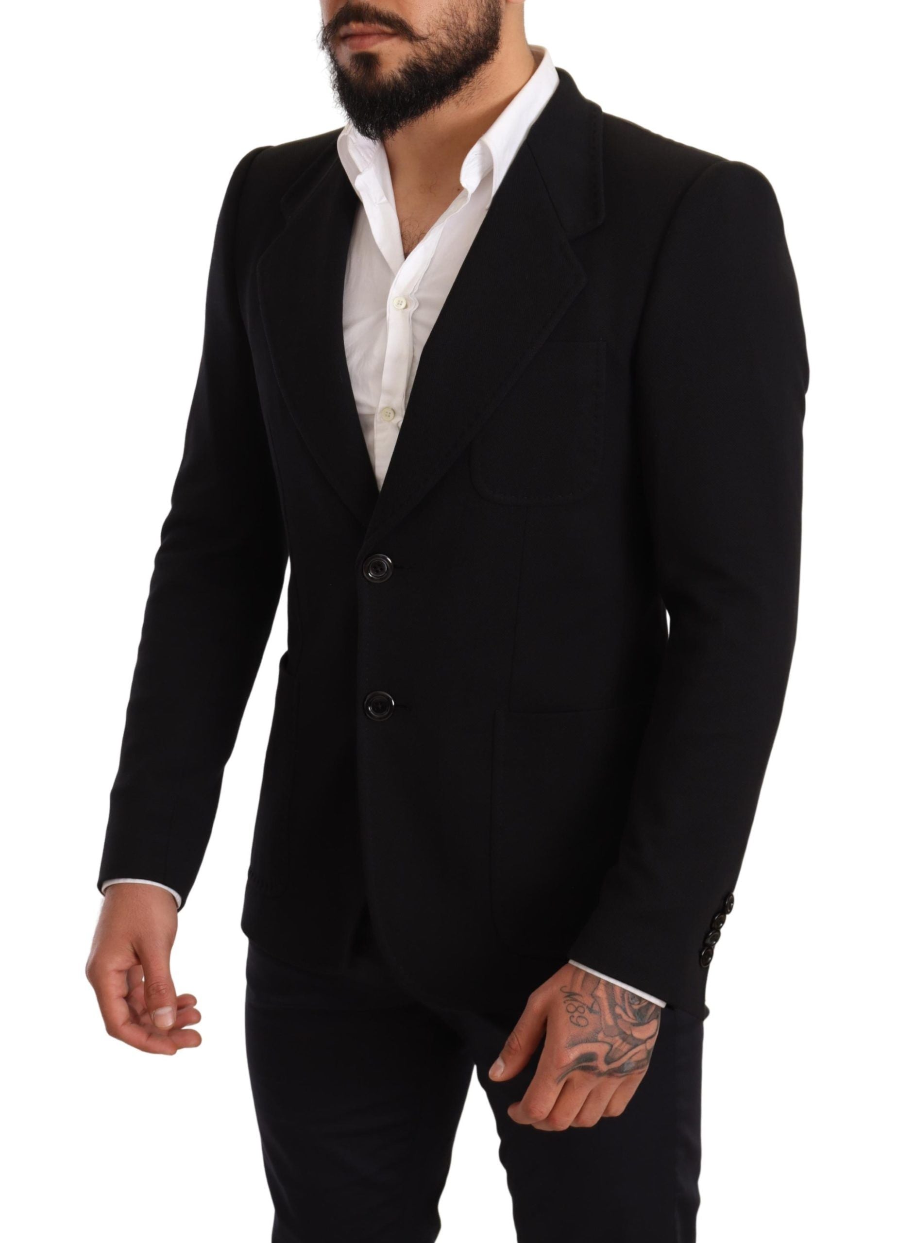 Dolce &amp; Gabbana черно памучно прилепнало яке с яке и блейзер