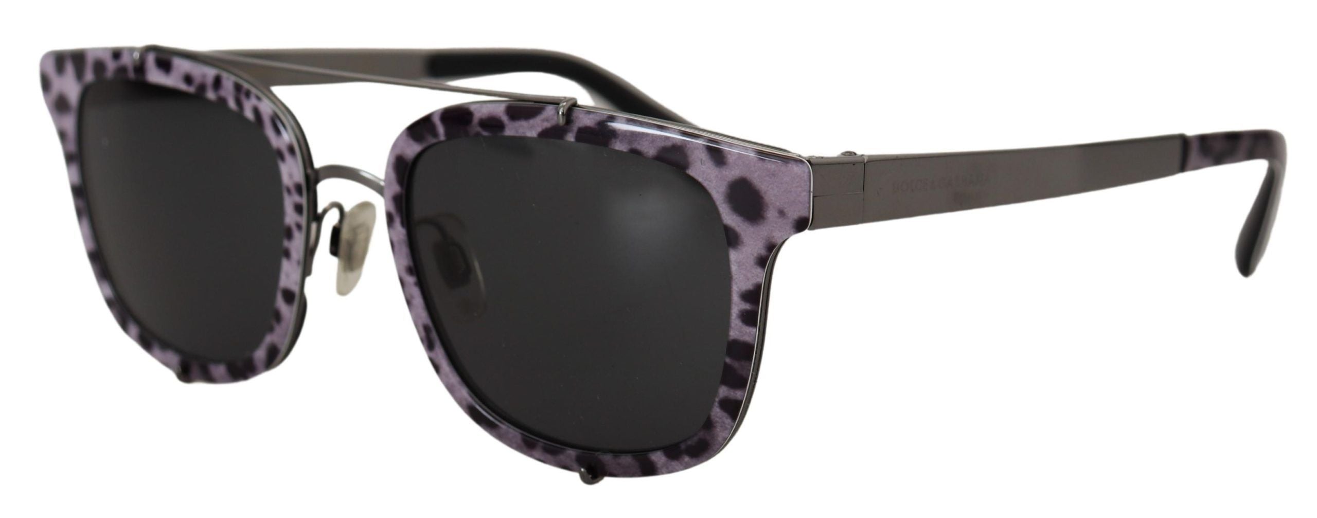 Слънчеви очила Dolce &amp; Gabbana Purple Leopard Metal Frame Women Shads DG2175