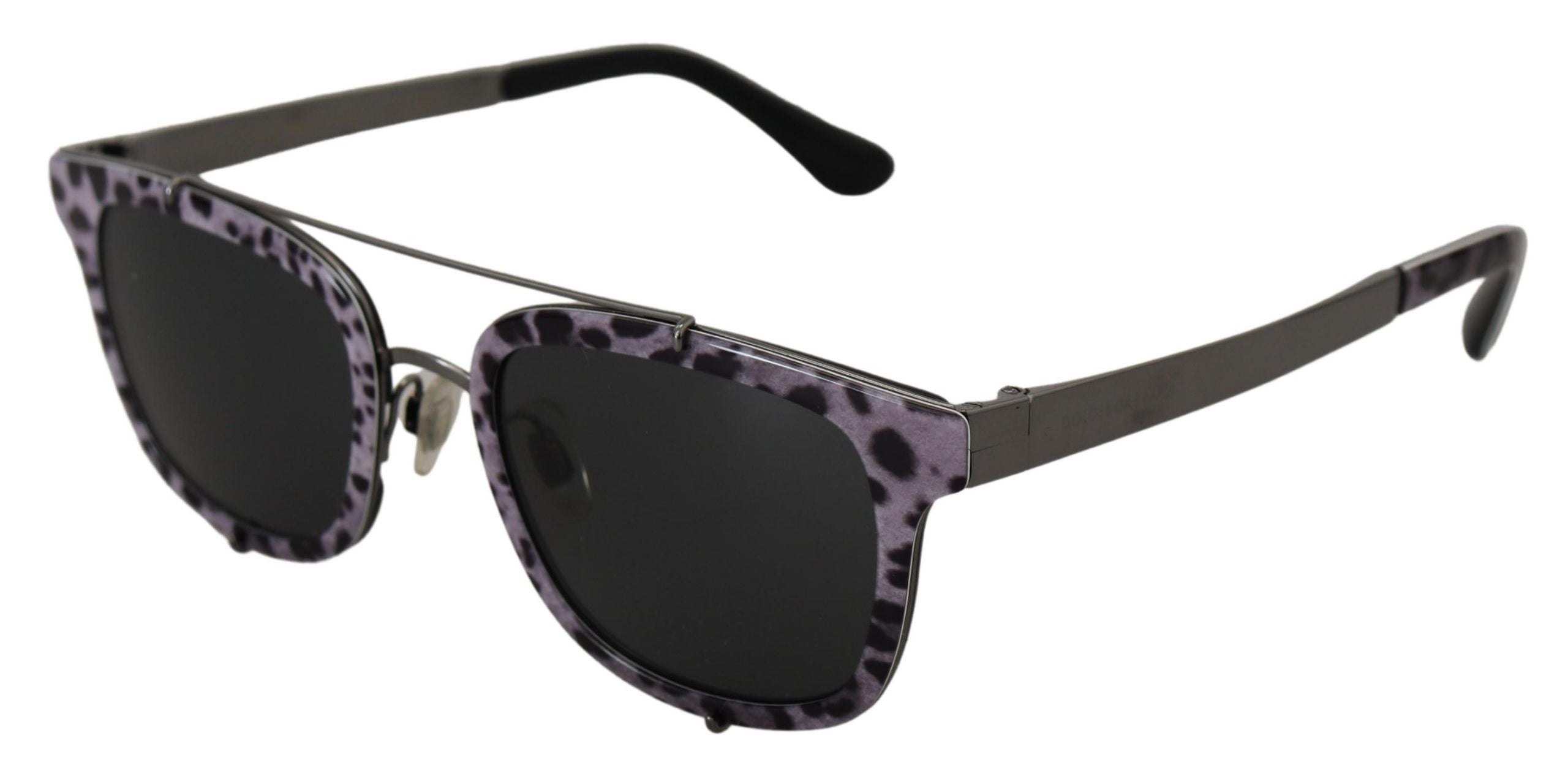 Слънчеви очила Dolce &amp; Gabbana Purple Leopard Metal Frame Women Shads DG2175