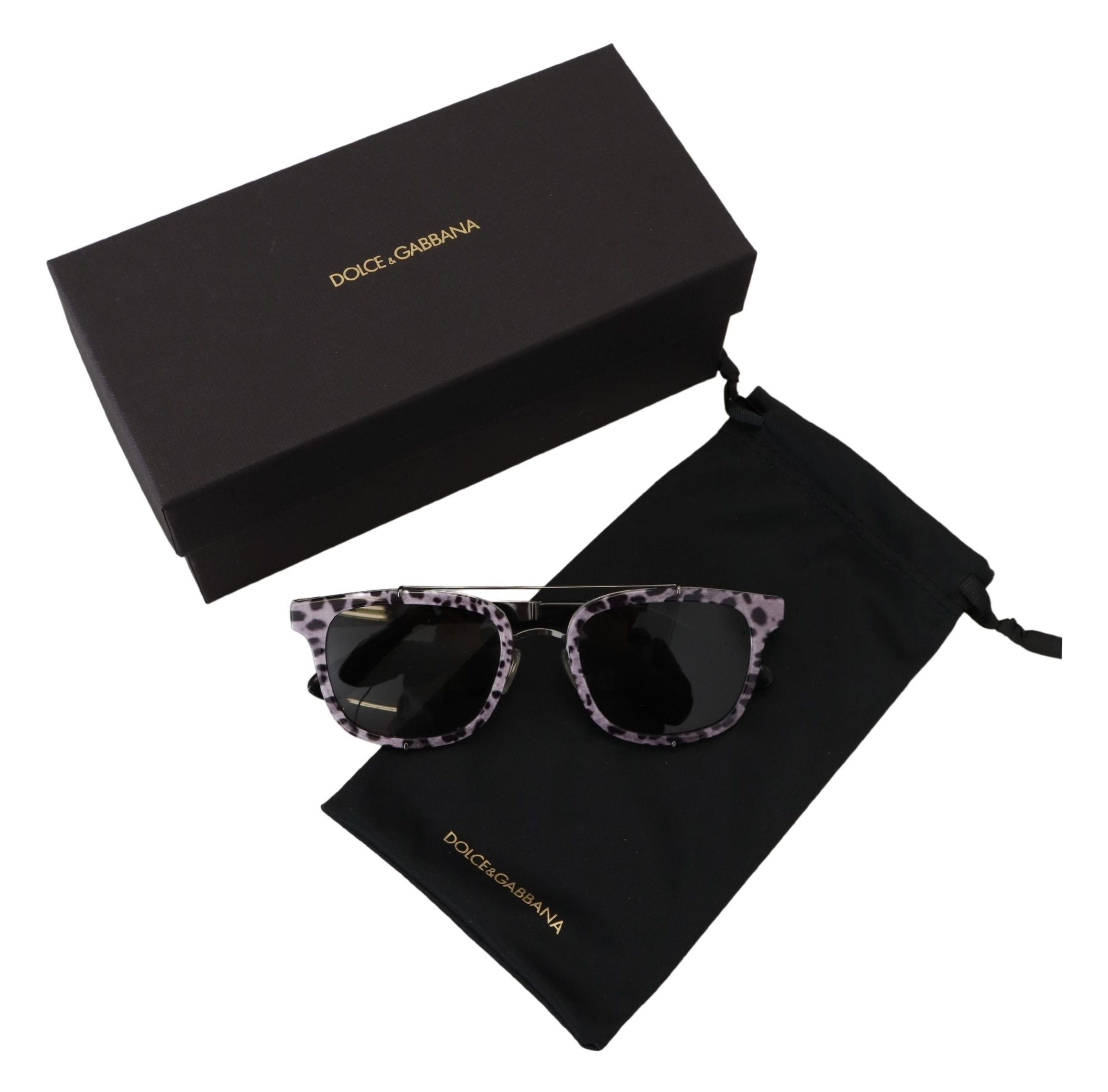 Слънчеви очила Dolce &amp; Gabbana Purple Leopard Metal Frame Women Shads DG2175