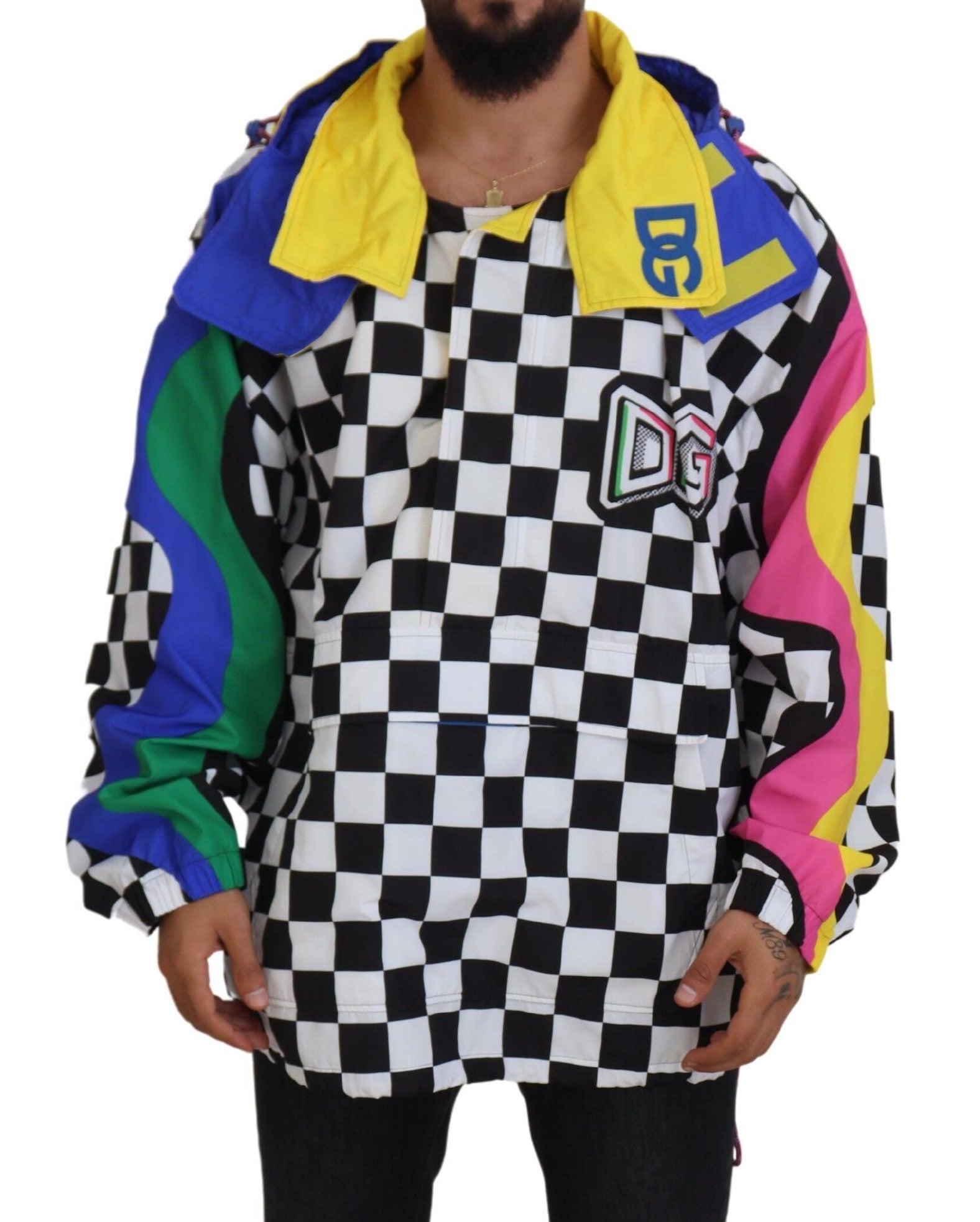 Dolce & Gabbana Multicolor Velcro Hooded Jacket