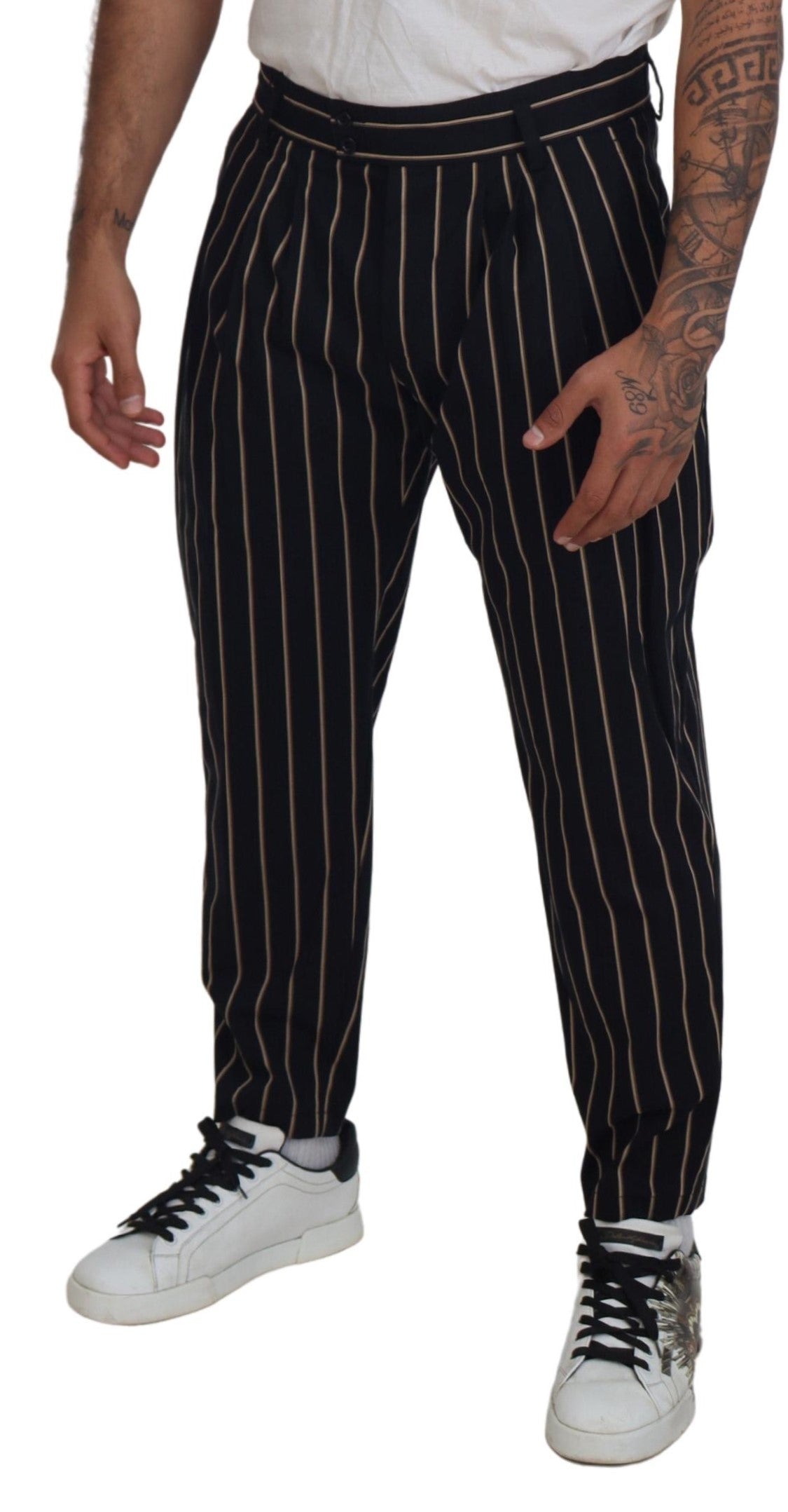 Dolce & Gabbana Elegant Striped Chino Tapered Pants