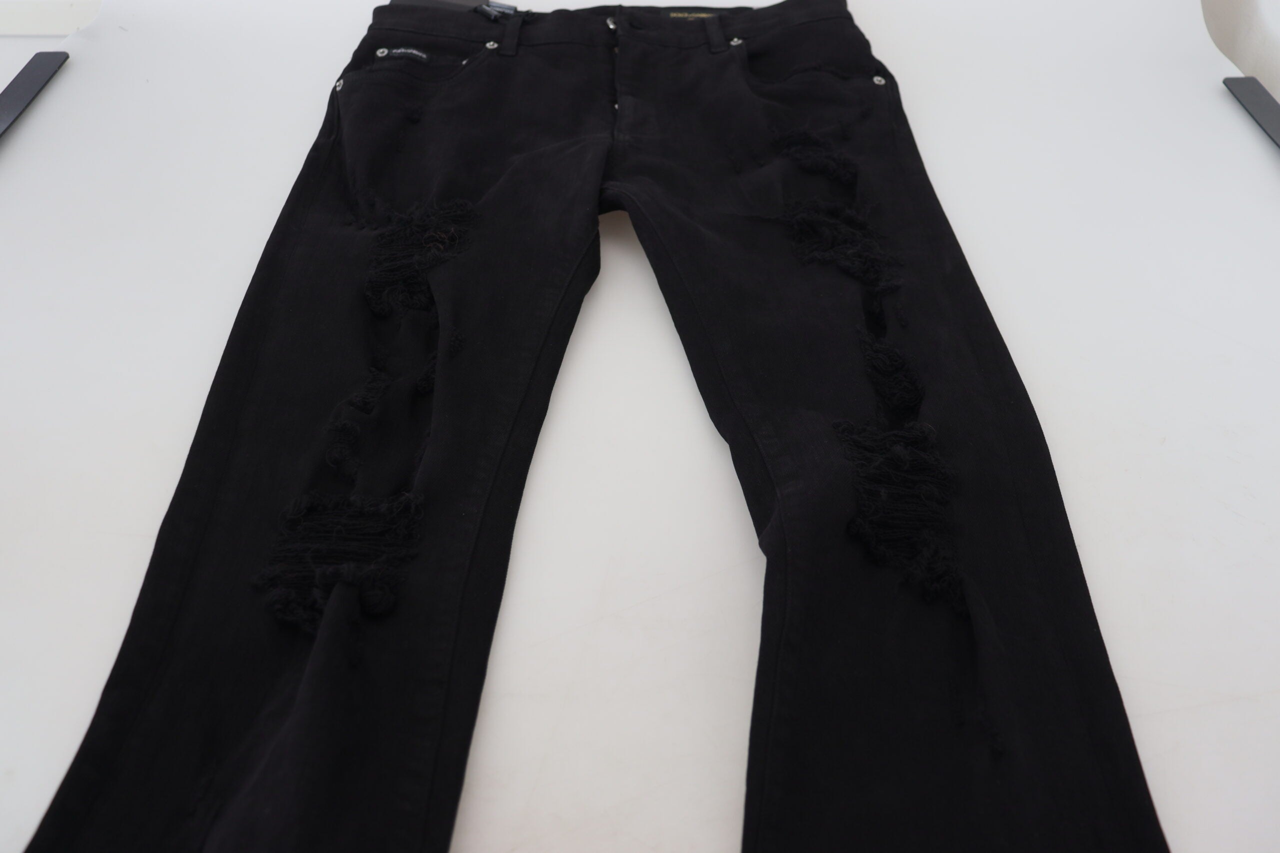 Dolce &amp; Gabbana черни прилепнали дънки от памучен деним