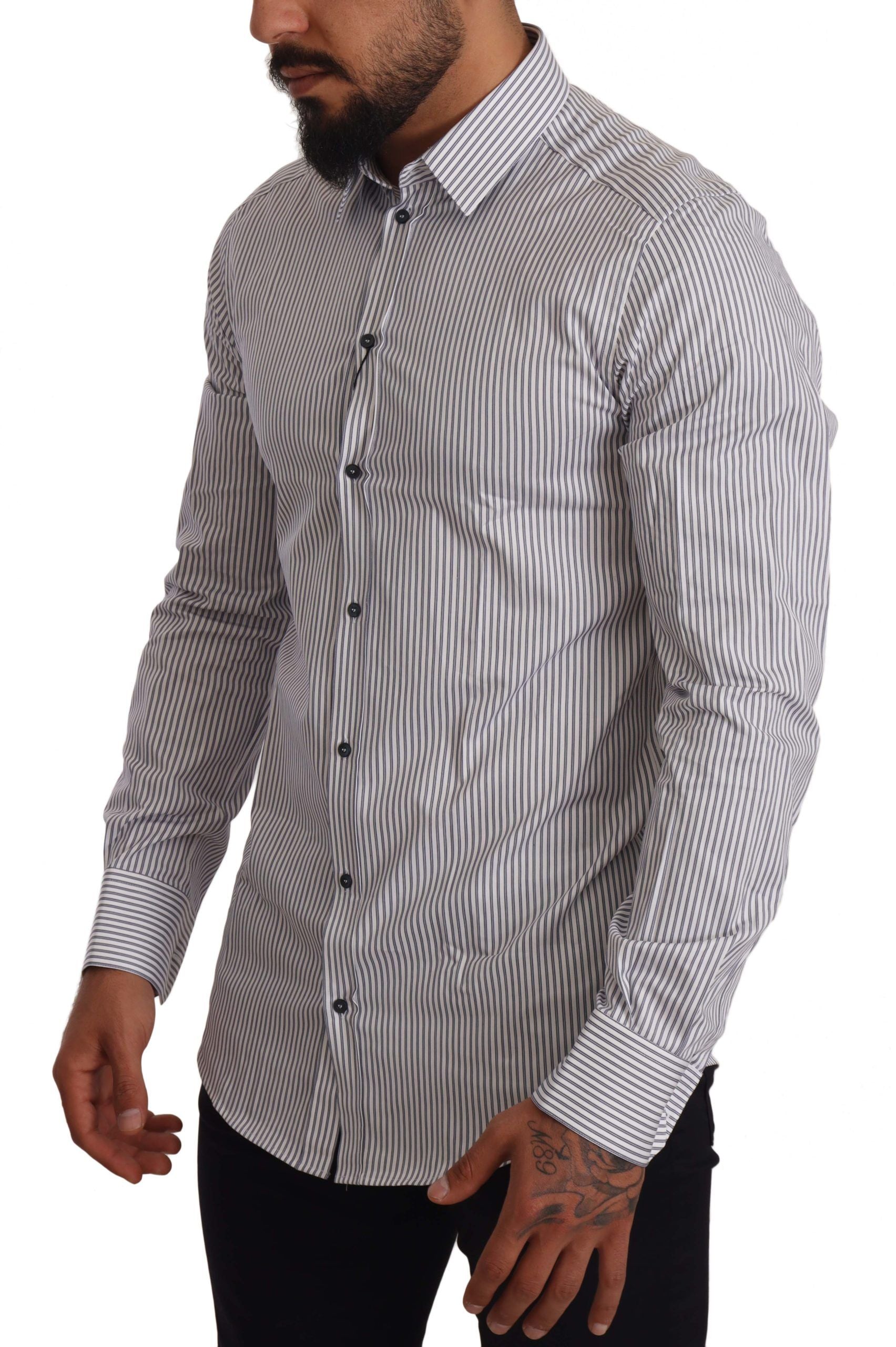 Dolce & Gabbana Elegant Slim Fit Striped Cotton Shirt