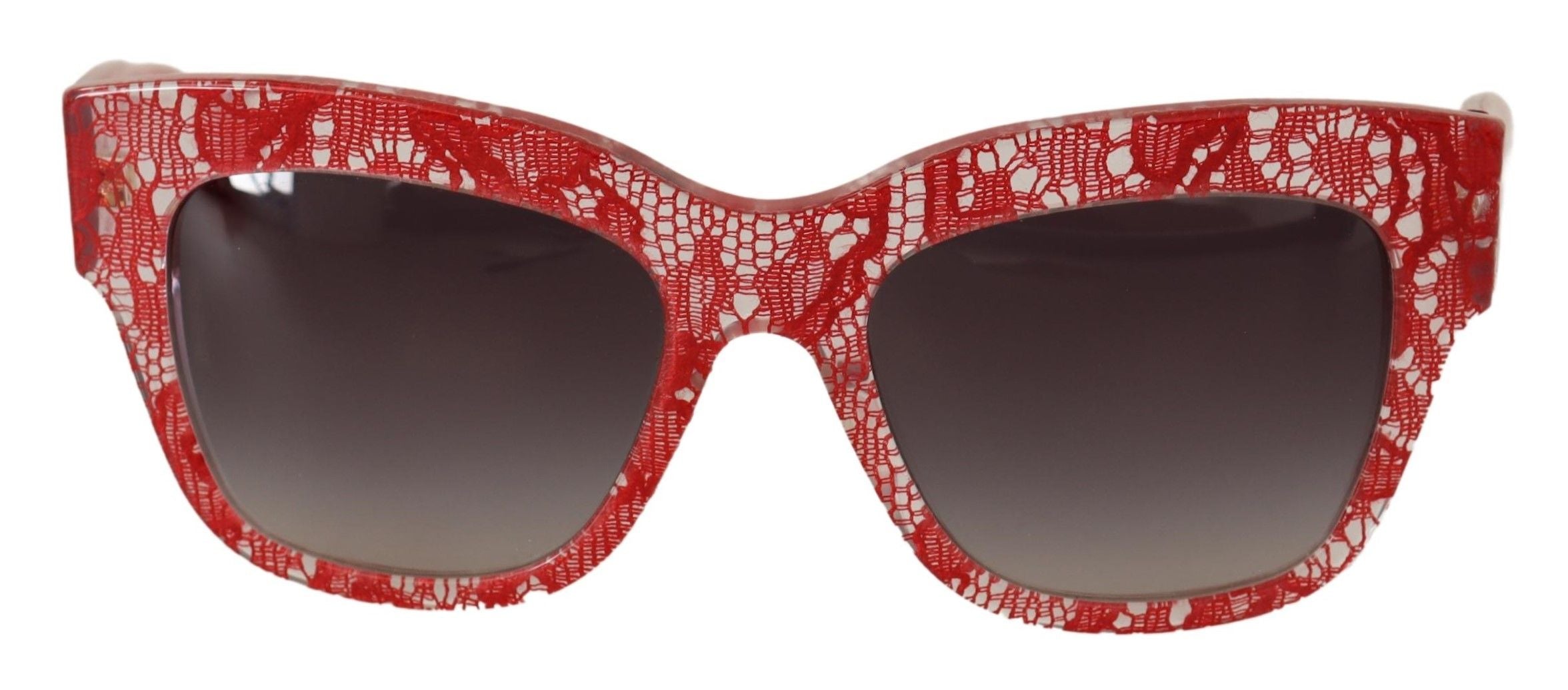 Слънчеви очила Dolce &amp; Gabbana с червен дантелен ацетат и правоъгълник