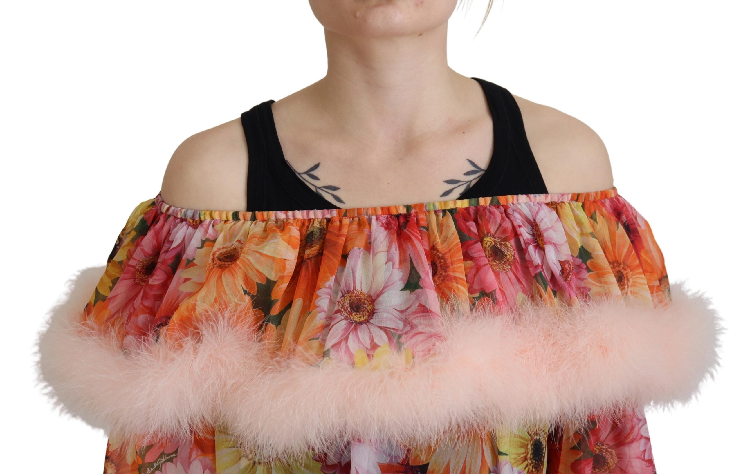 Dolce &amp; Gabbana Многоцветна горна част от блуза с флорална кожа