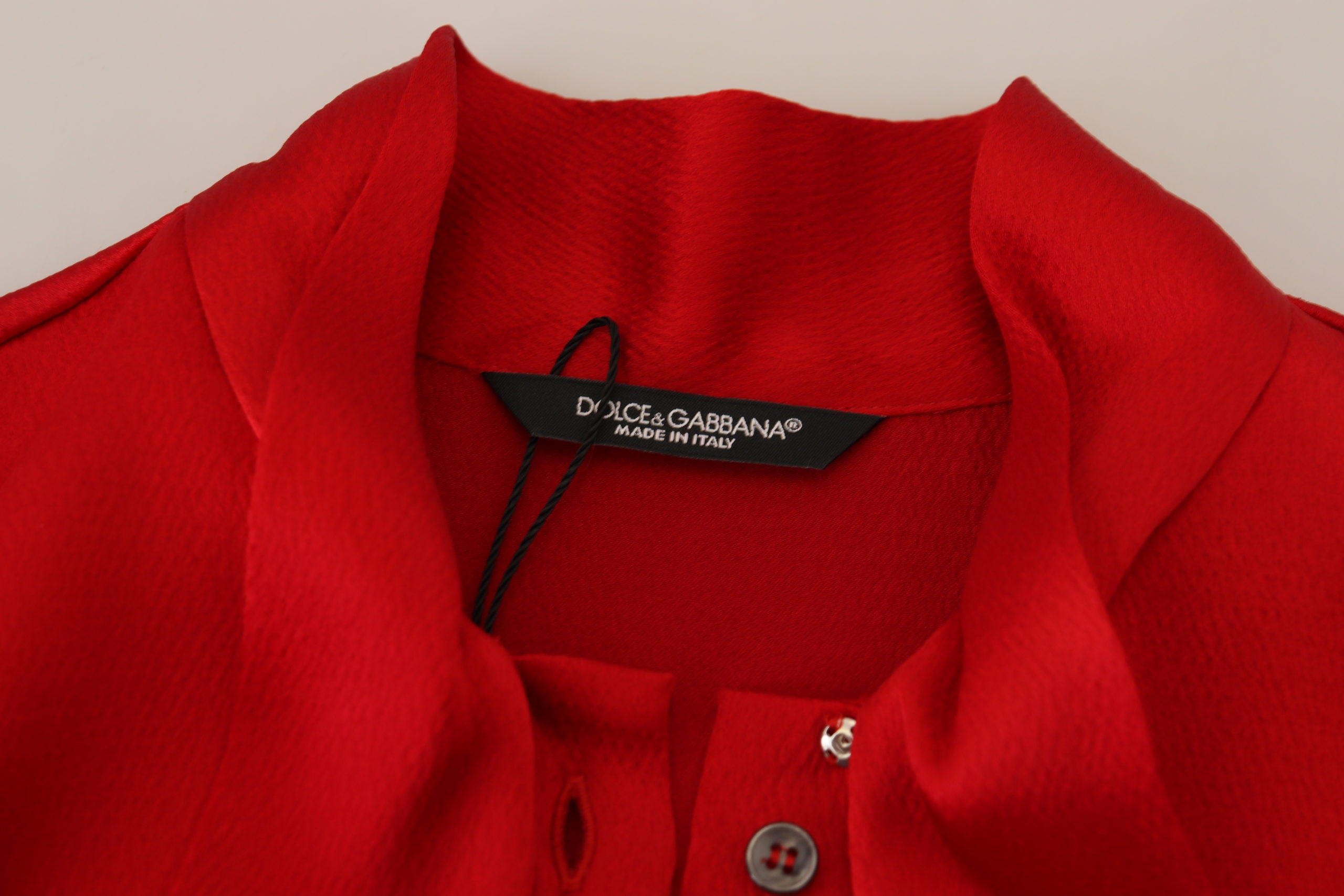 Dolce &amp; Gabbana Червена блуза с яка и дълги ръкави