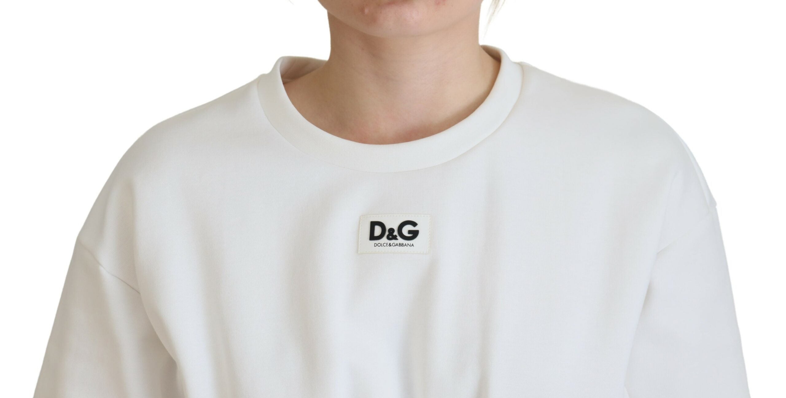 Dolce &amp; Gabbana бяла корсетна тениска от еластичен памук