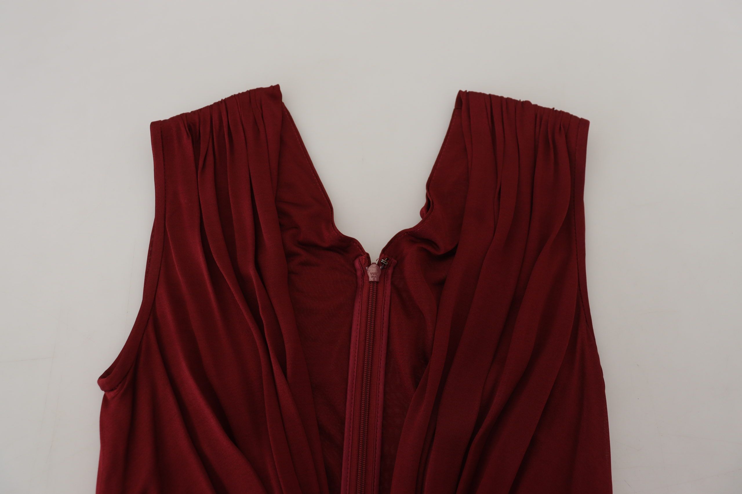 Dolce &amp; Gabbana Bordeaux копринена еластична горна блуза