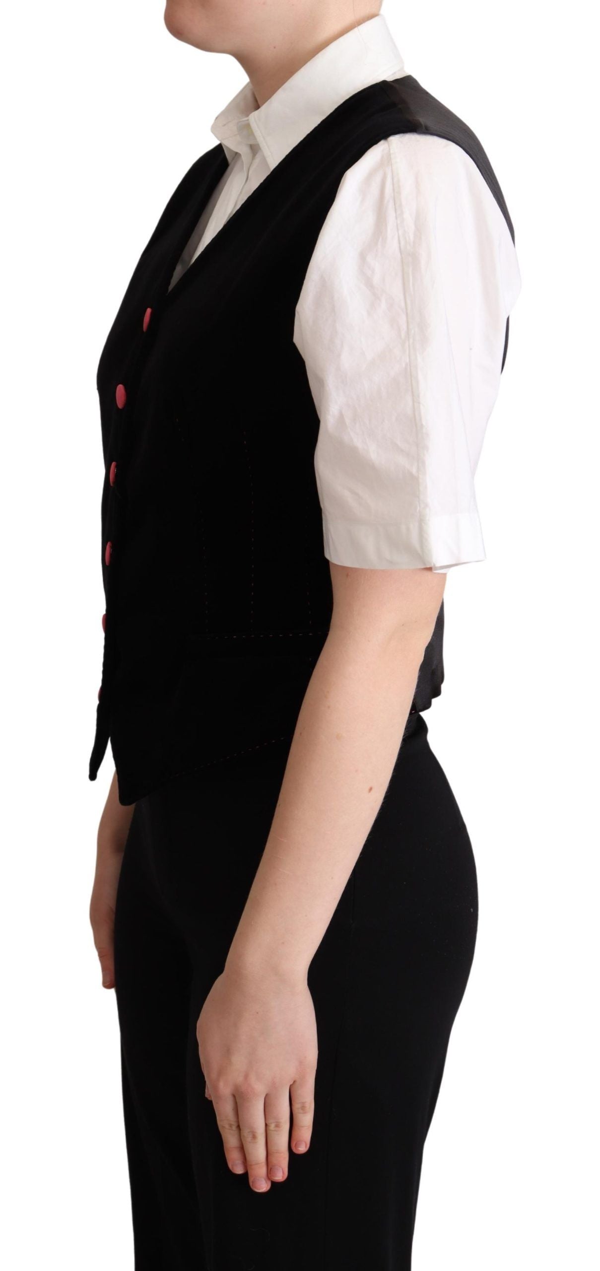 Dolce &amp; Gabbana Черно кадифено жилетка без ръкави