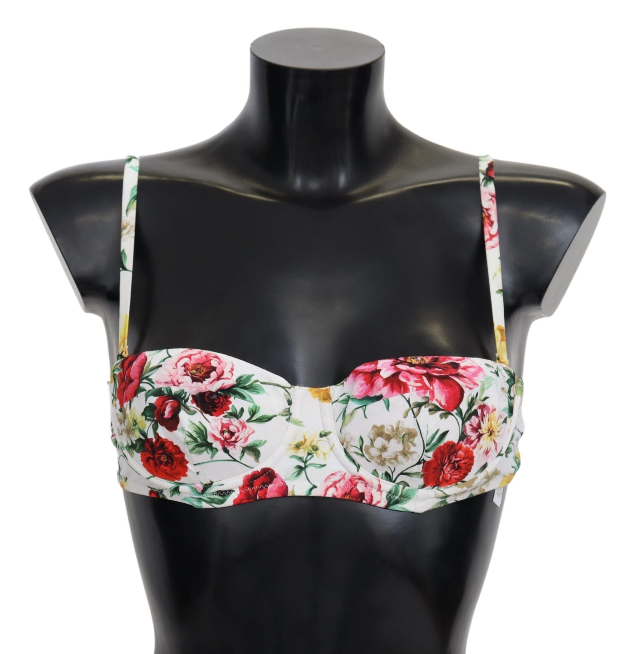 Dolce &amp; Gabbana Бял бански костюм с флорален принт Плажни бикини