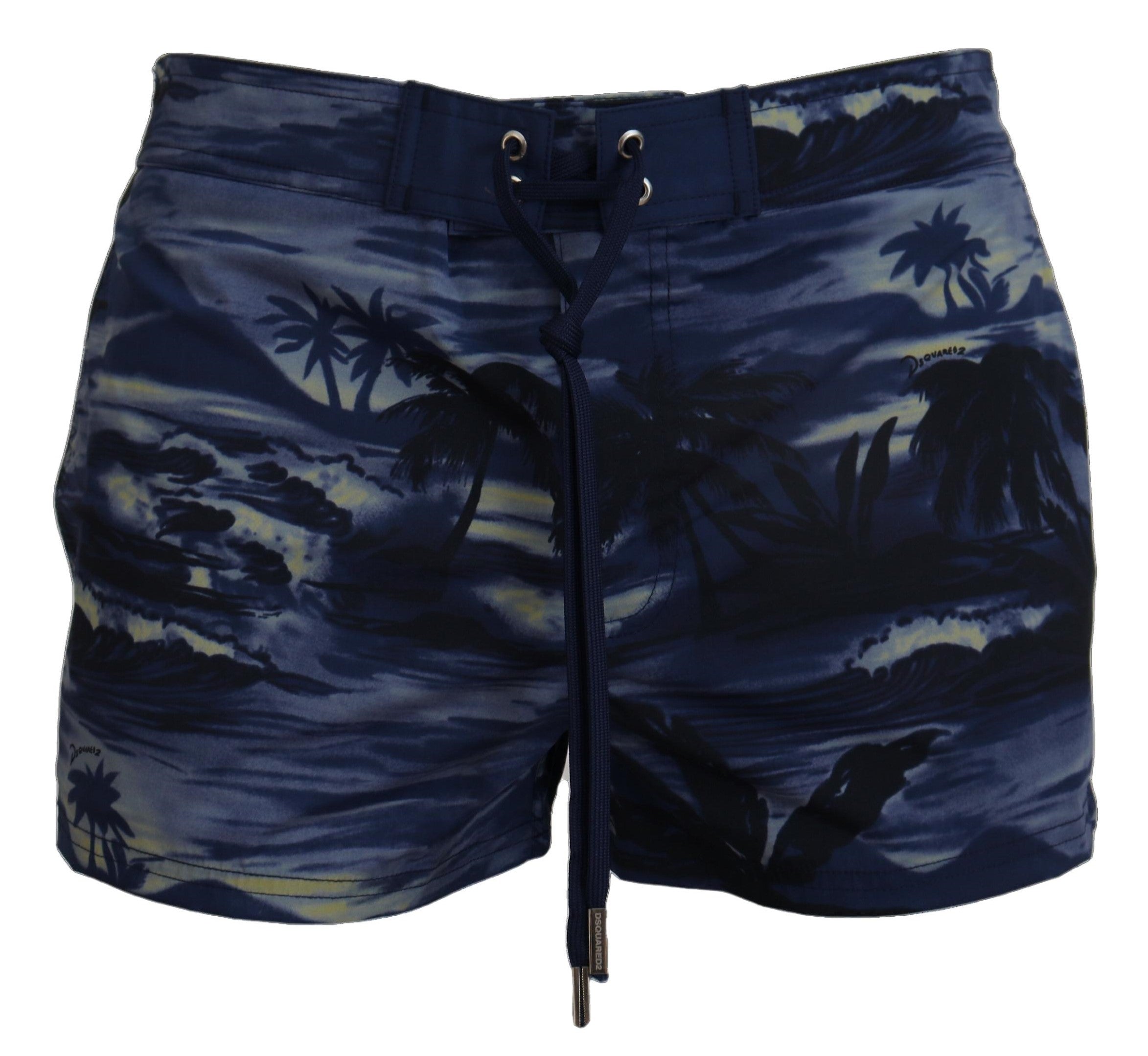 Dsquared² Blue Tropical Wave Design Плажни шорти Бански костюми
