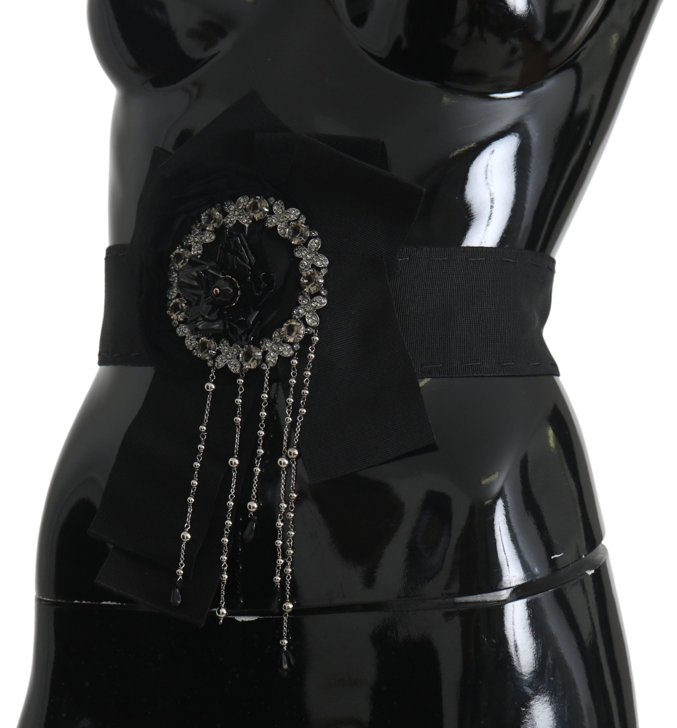 Dolce &amp; Gabbana черна кристална брошка Wide Wai SATORIA колан