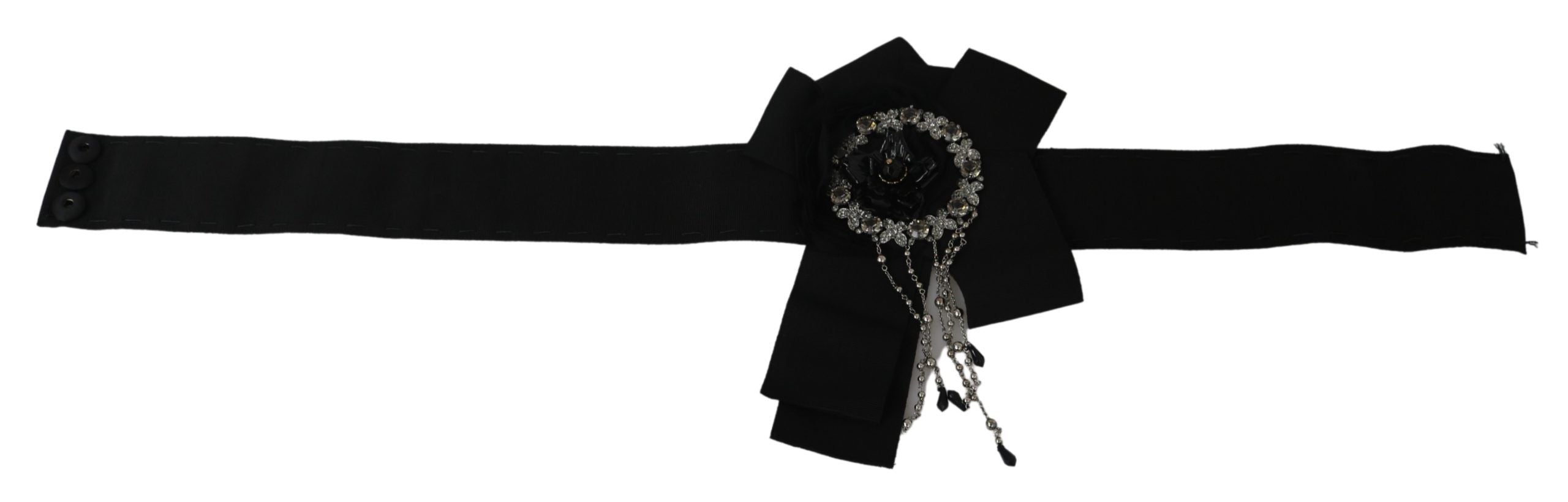Dolce &amp; Gabbana черна кристална брошка Wide Wai SATORIA колан
