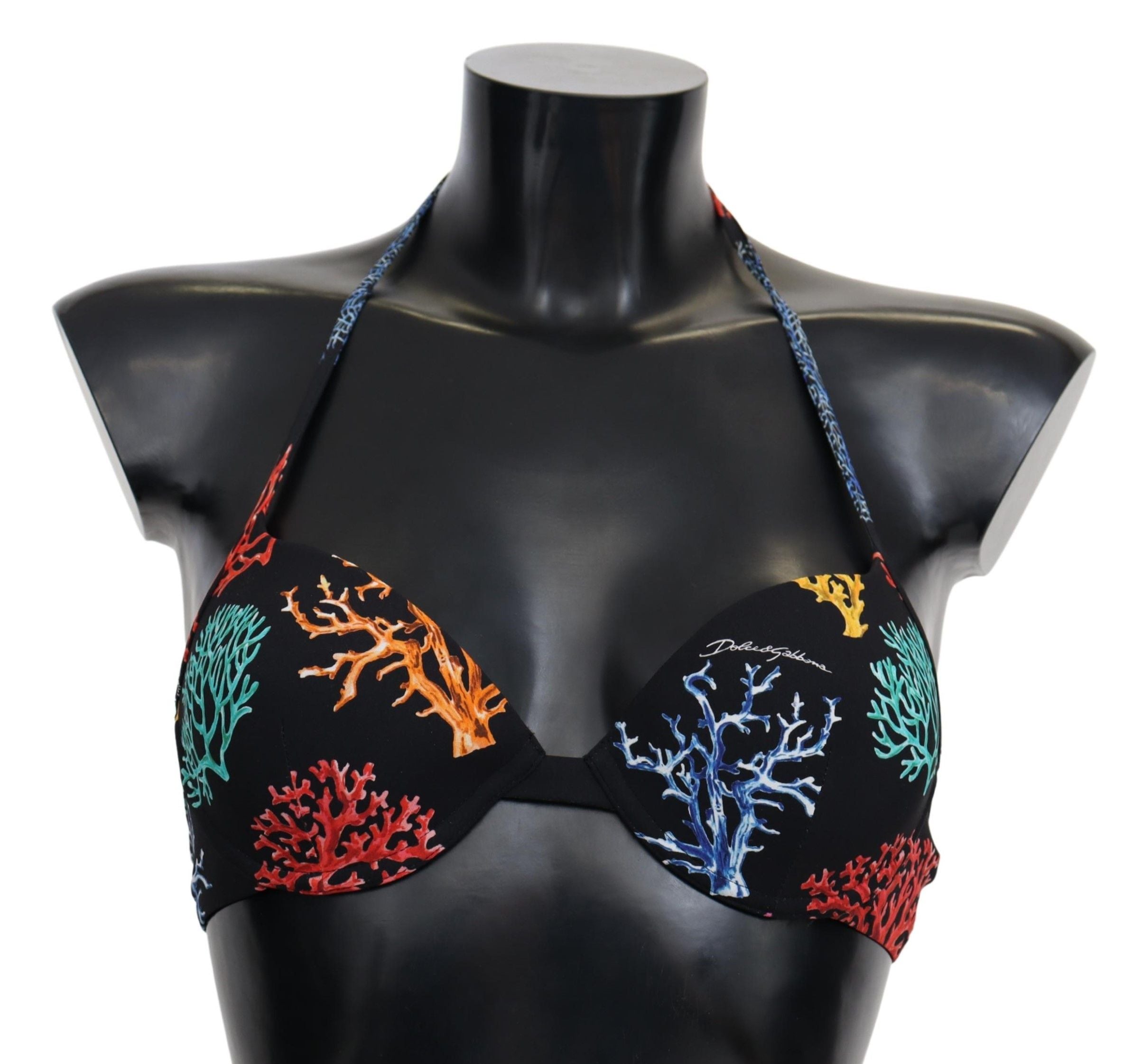 Дамски плажни бикини с принт на черни корали Dolce &amp; Gabbana