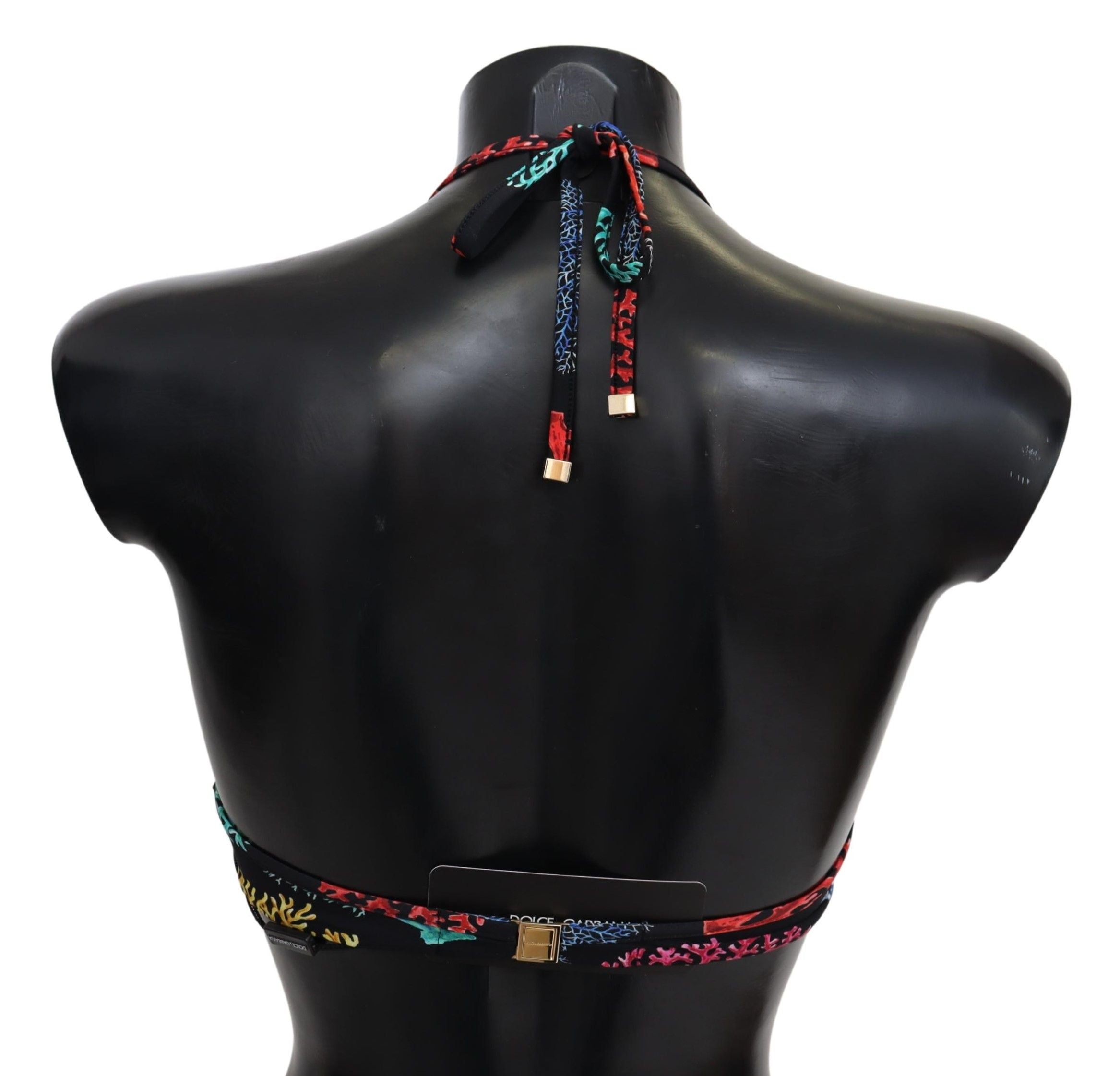 Дамски плажни бикини с принт на черни корали Dolce &amp; Gabbana