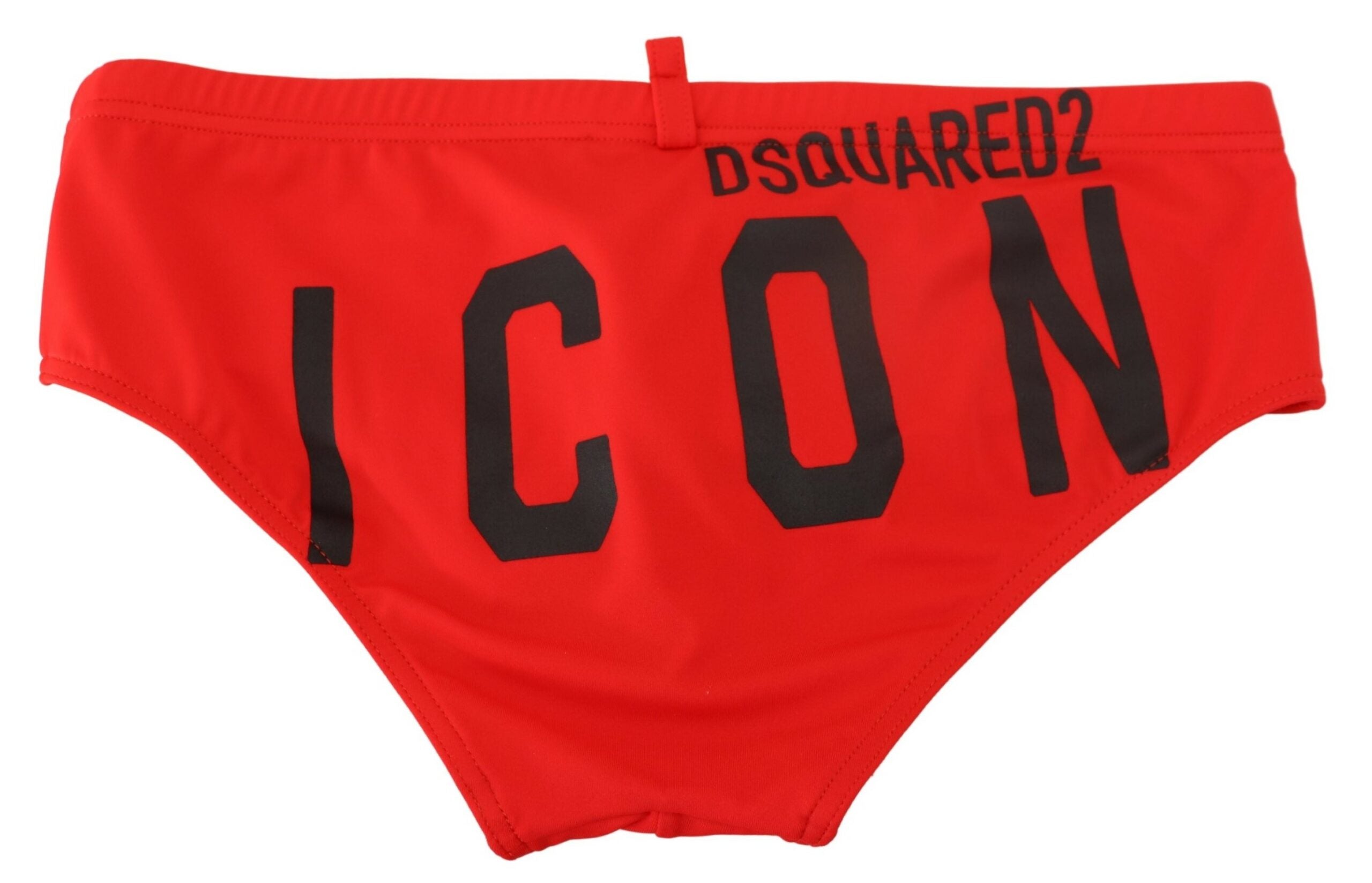 Dsquared² Red Black ICON Print Мъжки бански гащета