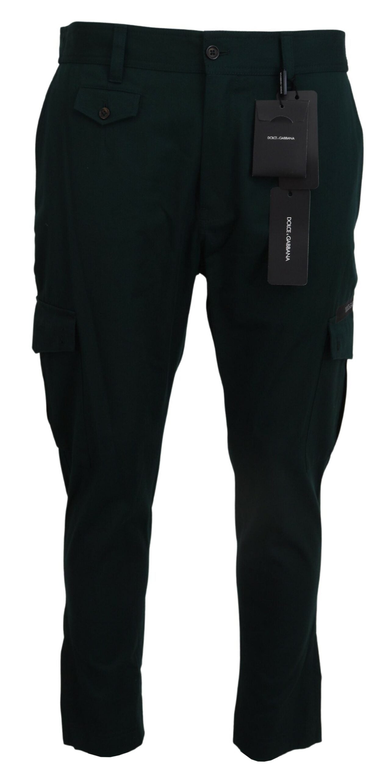 Dolce &amp; Gabbana Green Cargo памучен еластичен дънков панталон