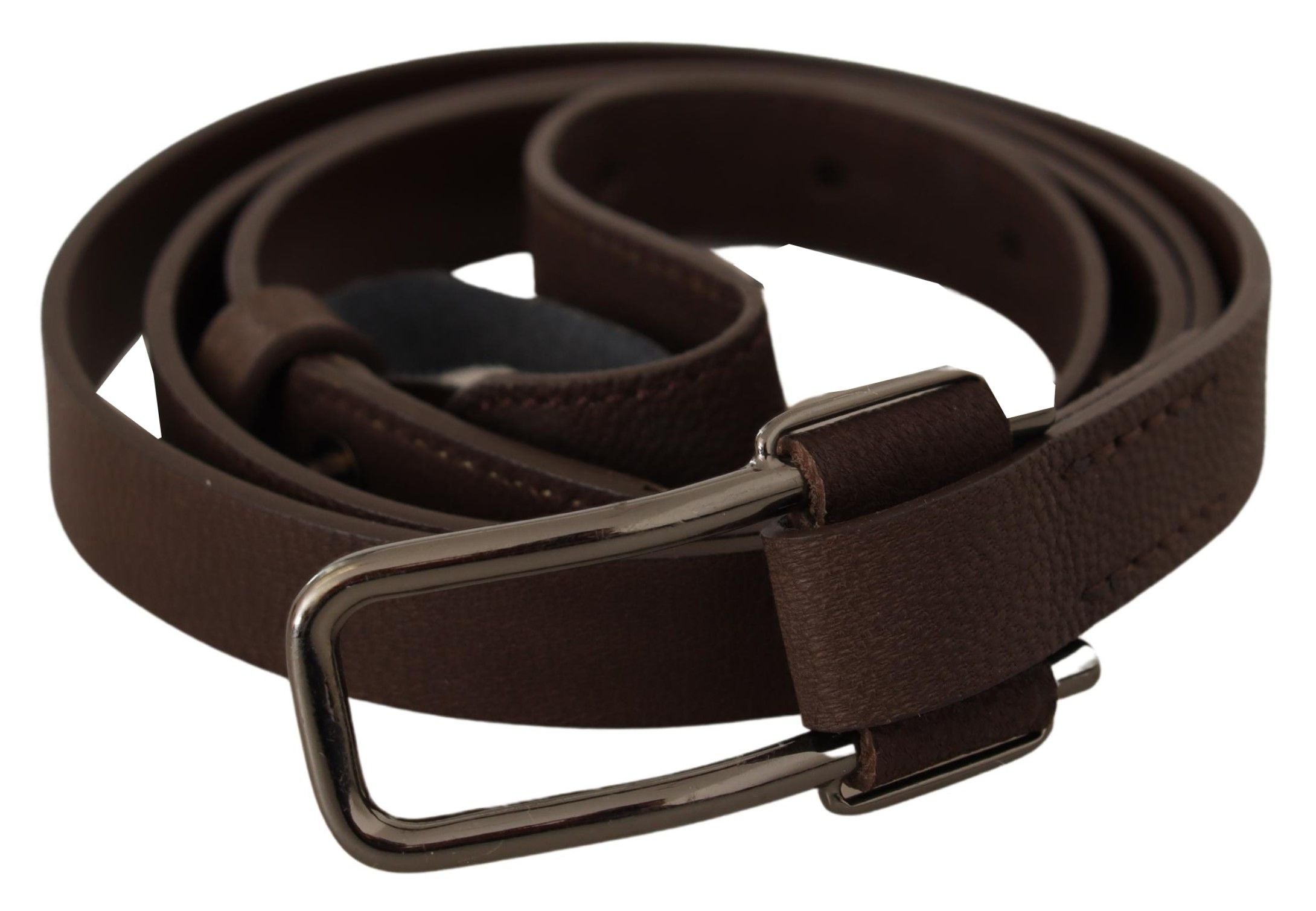 Costume National Elegant Brown Fashion Belt with Silver-Tone Buckle