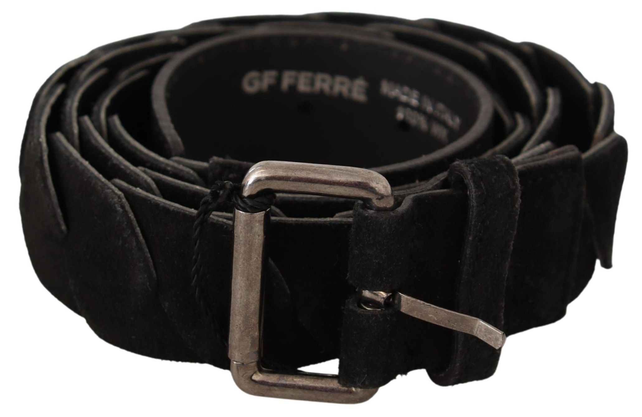 GF Ferre Черен WX колан с катарама в сребрист тон