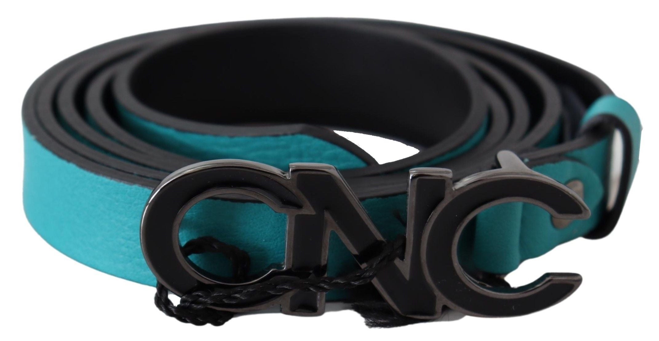 Costume National Chic Blue Green Leather Fashion Belt