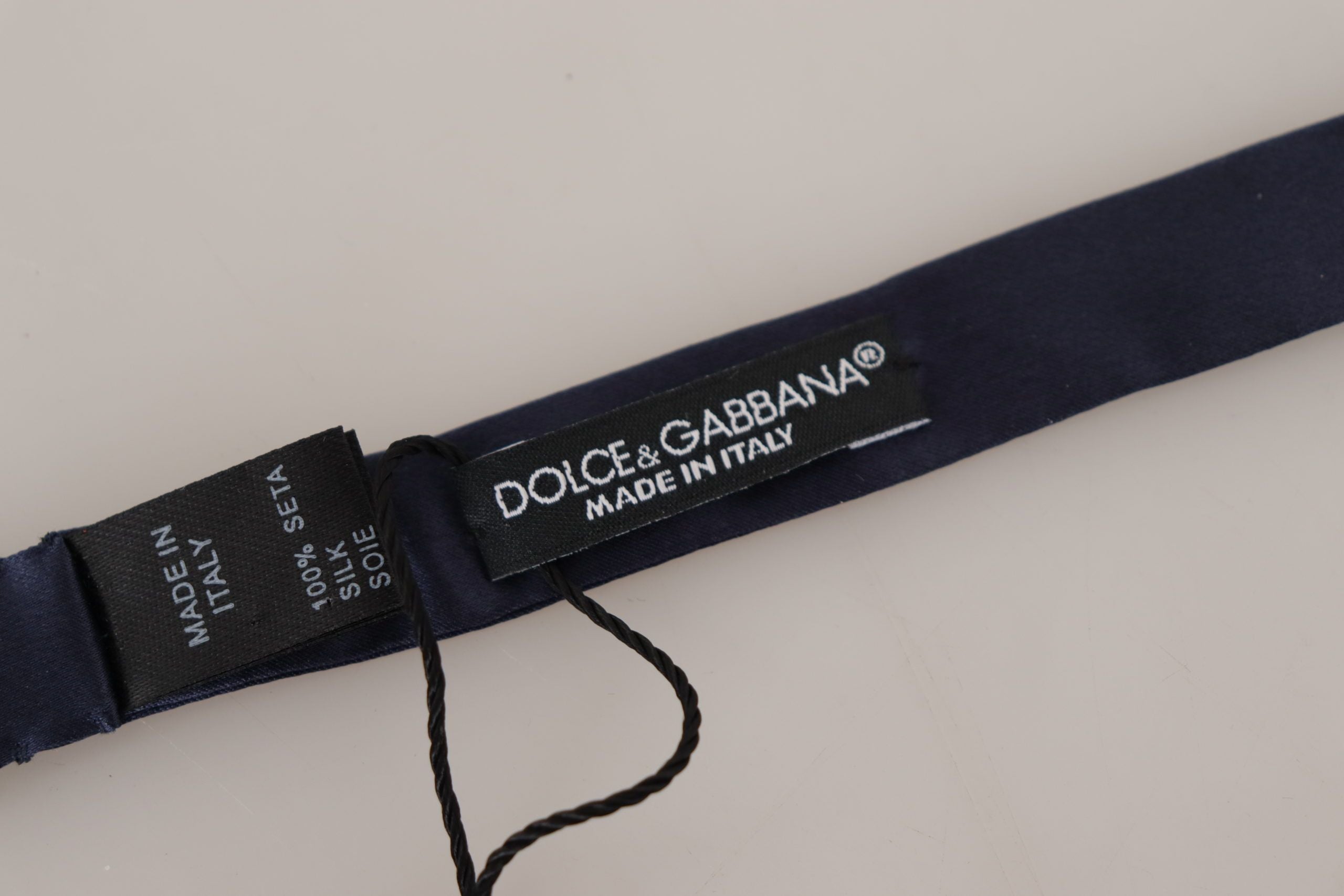 Dolce &amp; Gabbana Blue 100% копринена вратовръзка Papillon с регулируема яка