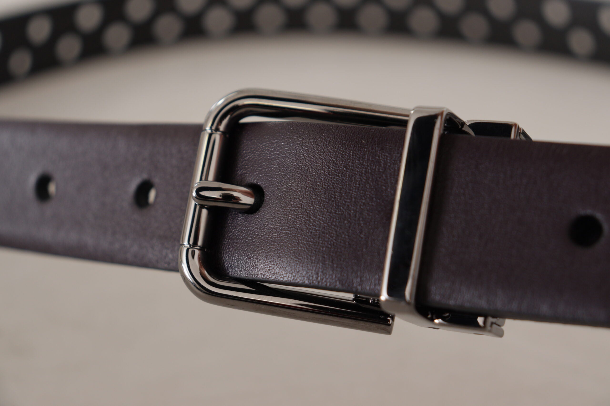Dolce & Gabbana Elegant Dark Purple Leather Belt