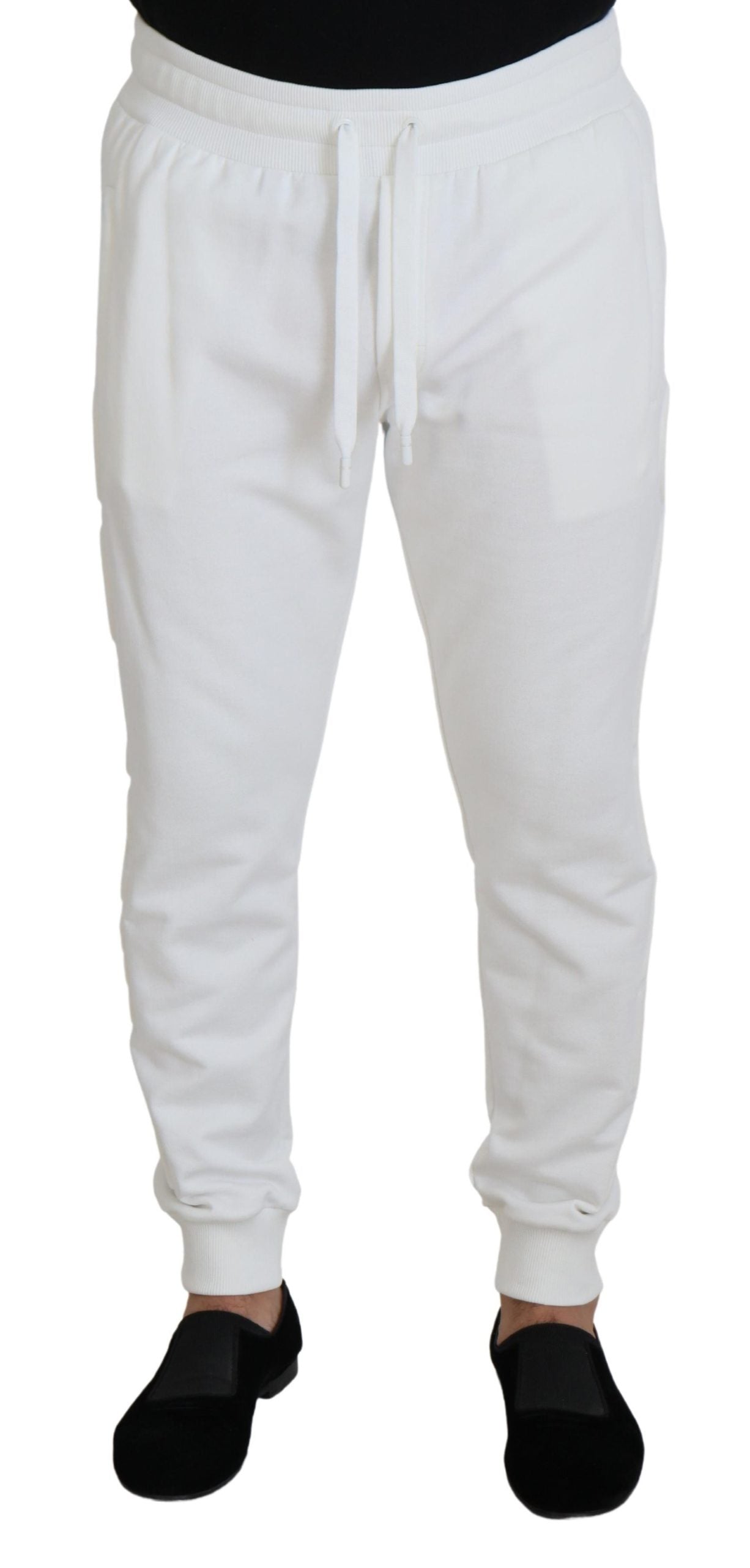 Dolce &amp; Gabbana Бял спортен лого Памучен спортен панталон Панталон Панталон