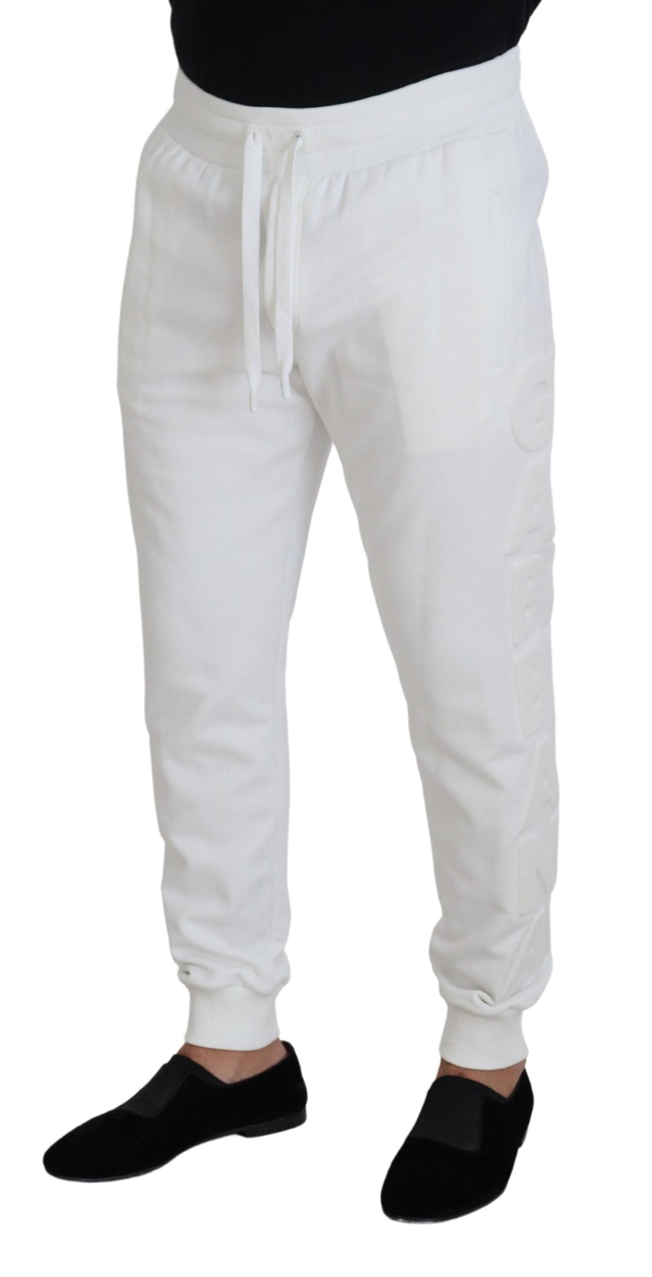 Dolce &amp; Gabbana Бял спортен лого Памучен спортен панталон Панталон Панталон