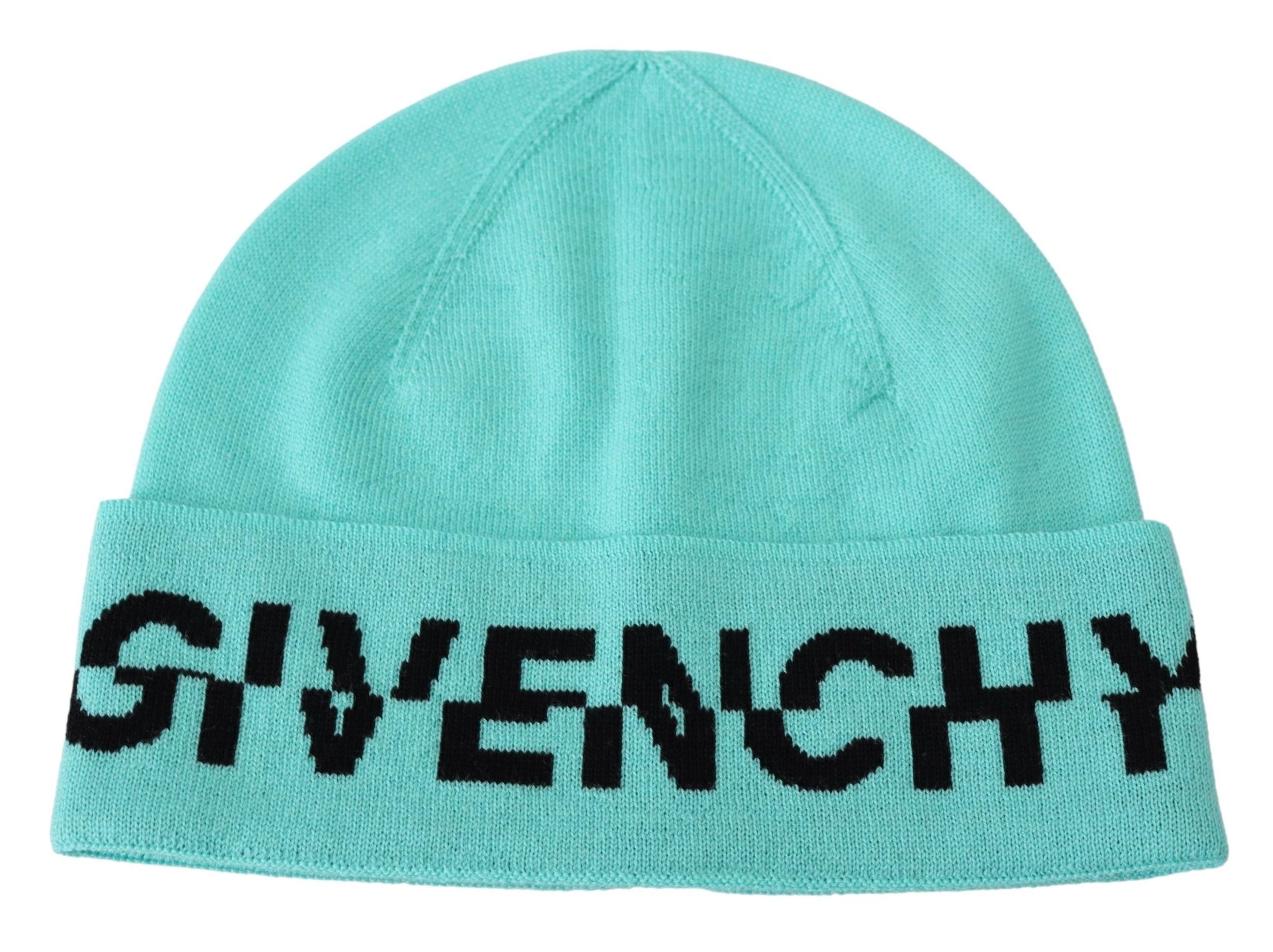 Givenchy зелена вълнена шапка унисекс шапка с лого