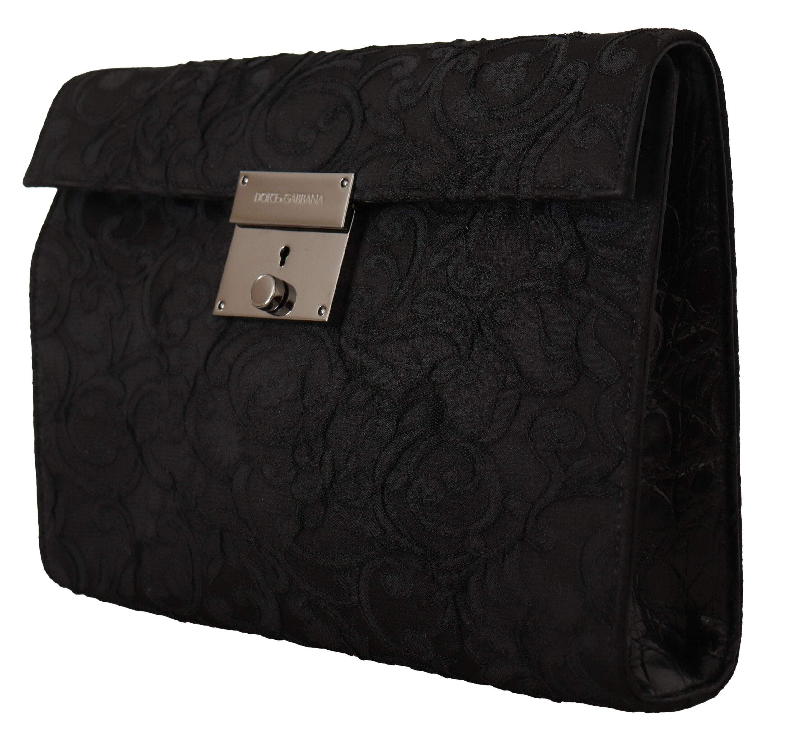 Черна жакардова кожена чанта за документи Dolce &amp; Gabbana