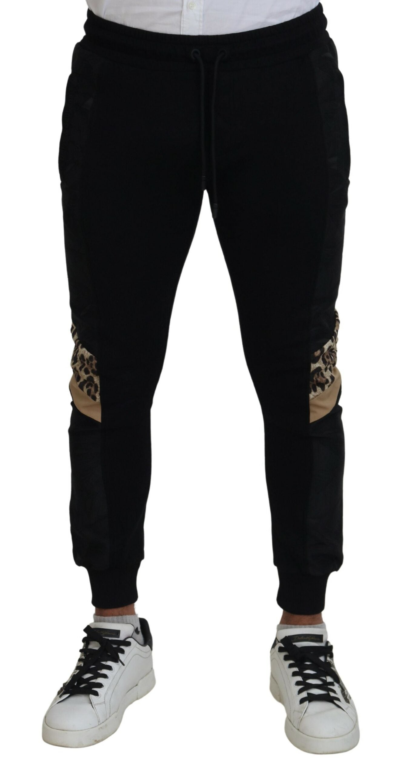 Dolce &amp; Gabbana черни полиестерни тесни мъжки панталони за джогинг