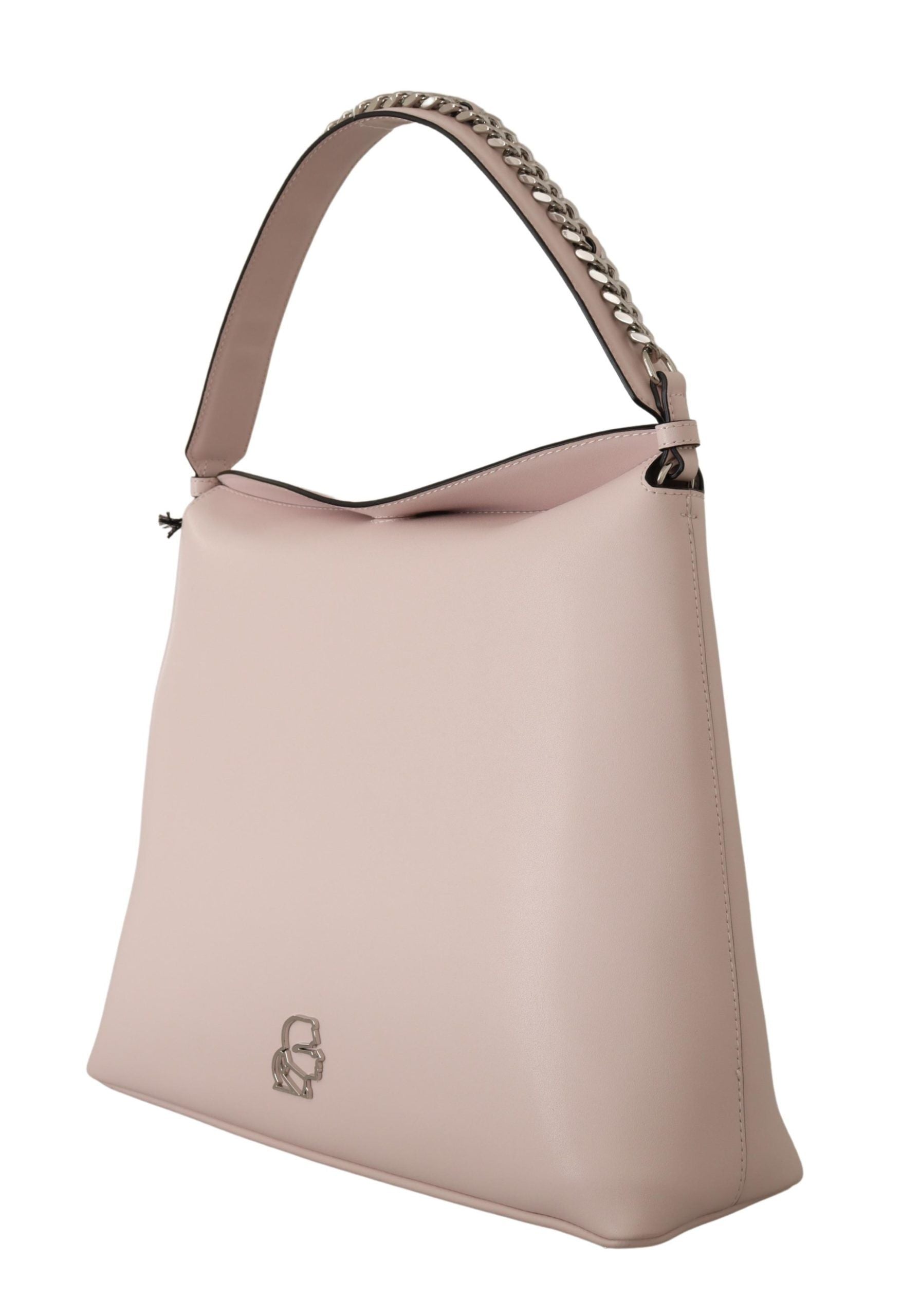 Кожена чанта през рамо в светло розово лилаво на Karl Lagerfeld