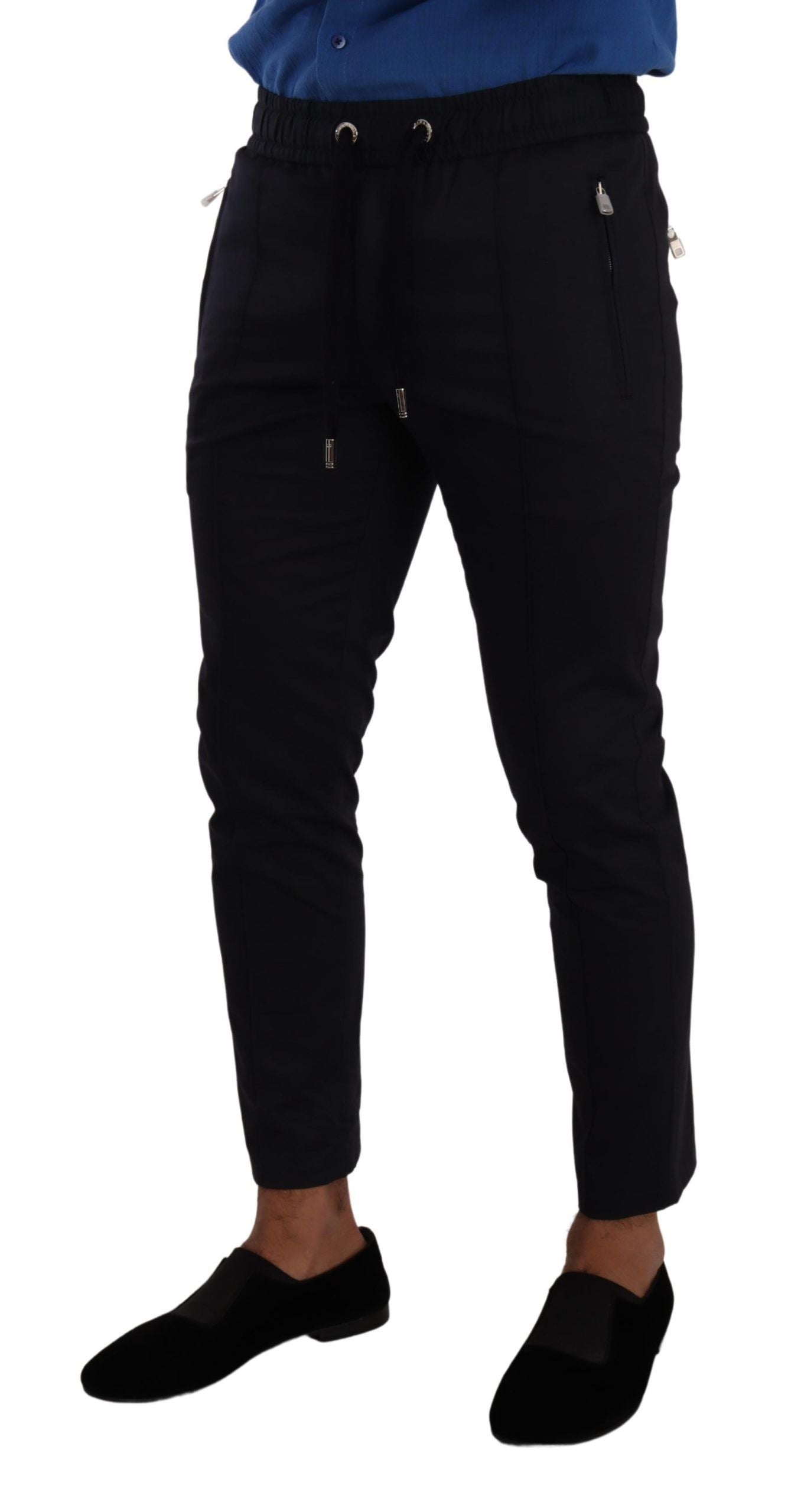 Dolce &amp; Gabbana Сини памучни еластични панталони за джогинг