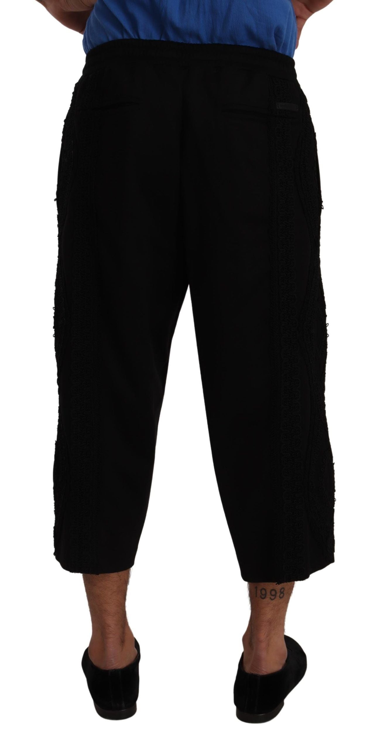 Черни памучни спортни панталони Dolce &amp; Gabbana Torero Къси панталони