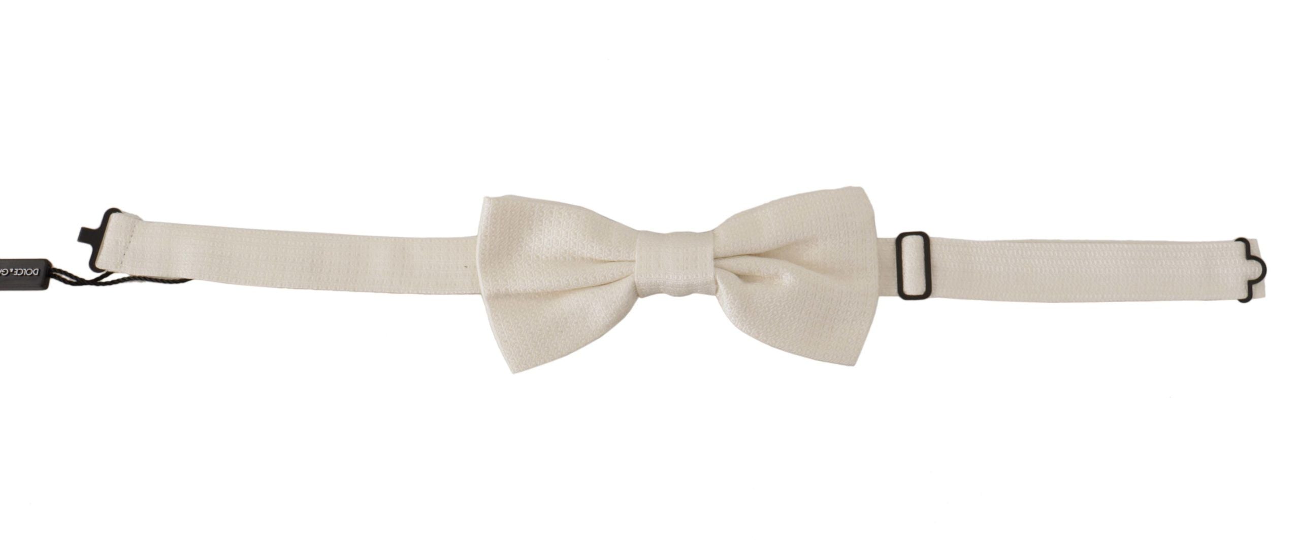 Dolce &amp; Gabbana Off White Pattern Tie Papillon с регулиращо се деколте