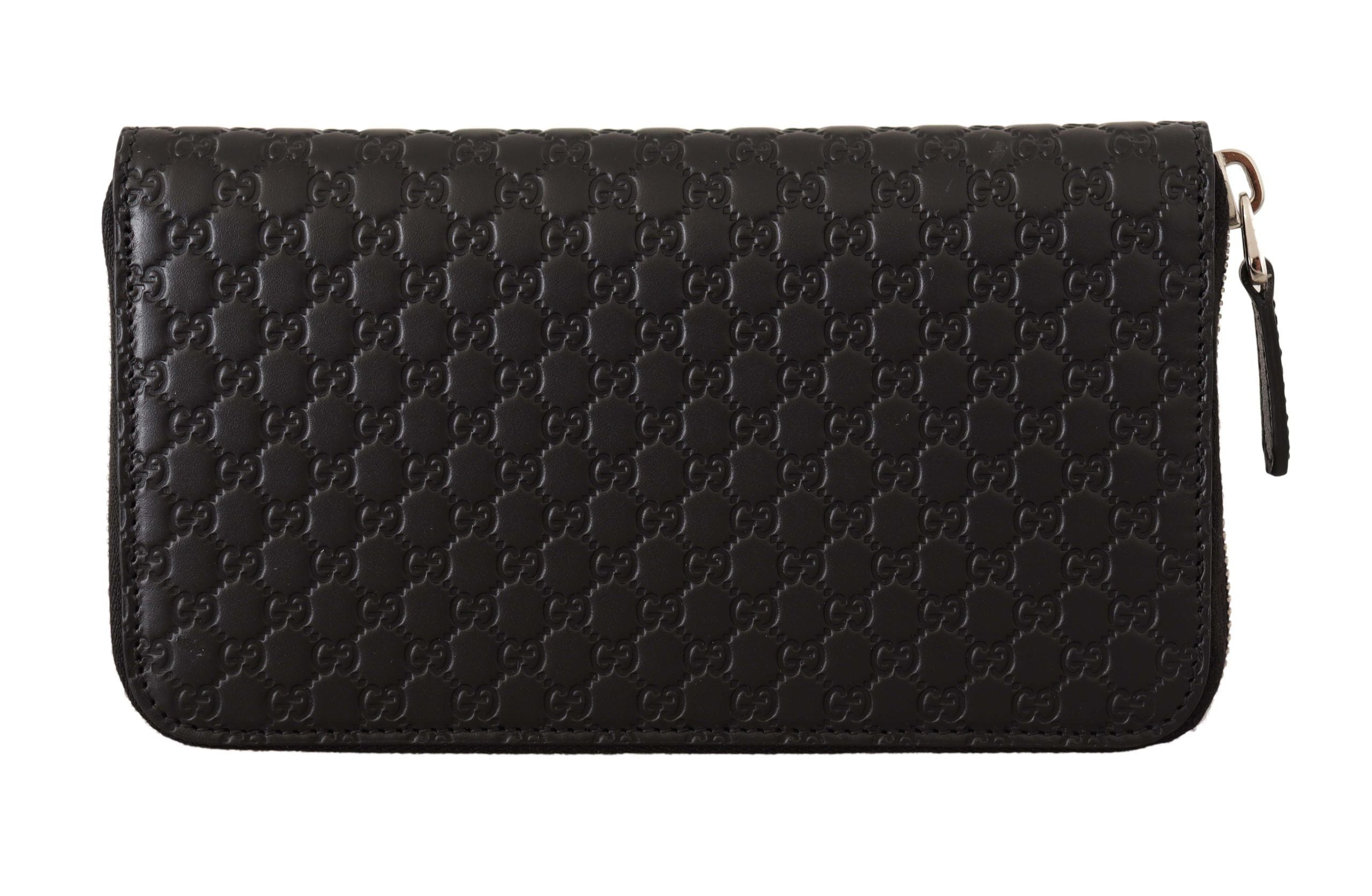 Кожен портфейл с цип Gucci Black Wallet Microguccissima